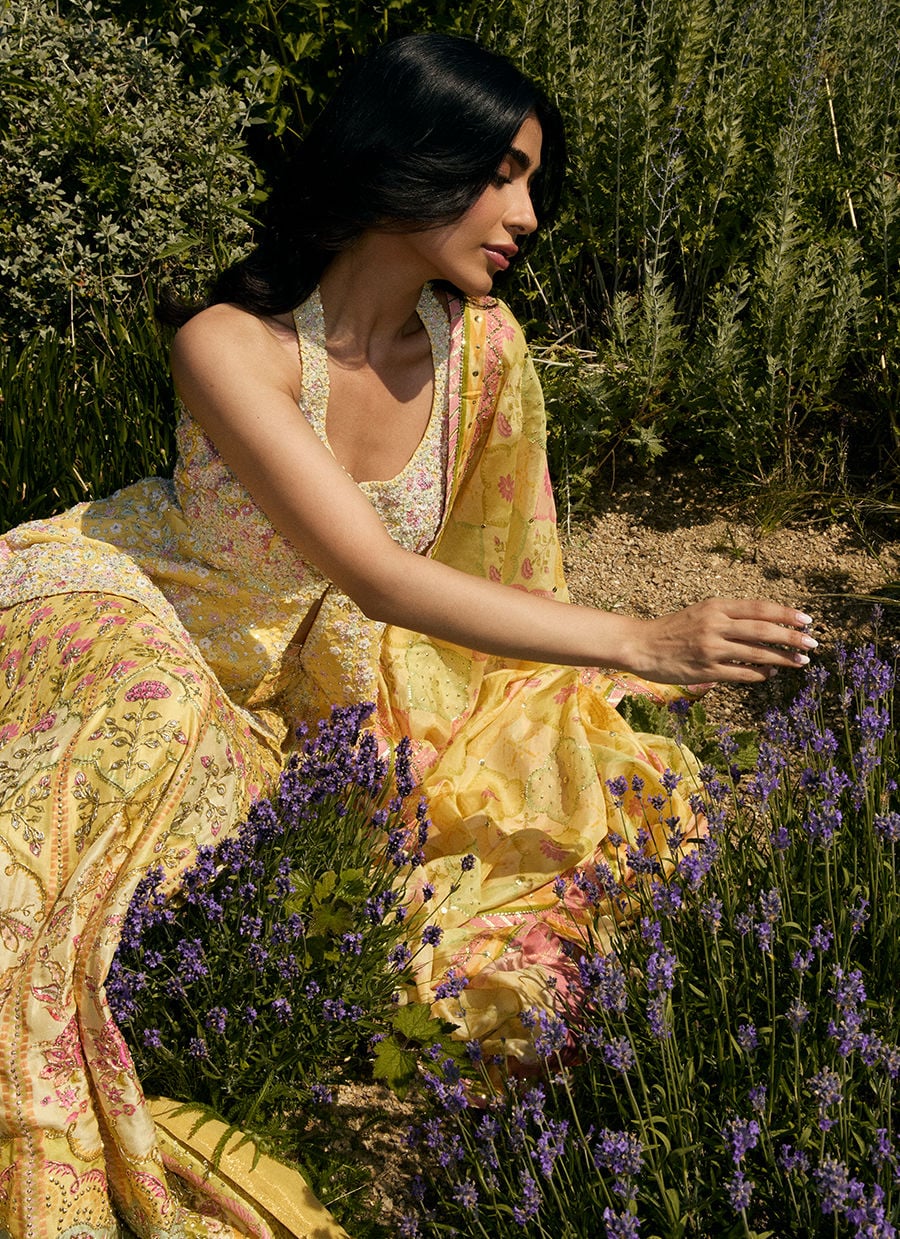 Jamaya Peplum With Printed Lehenga | MALA DESTINATION WEDDING | FARAH TALIB AZIZ