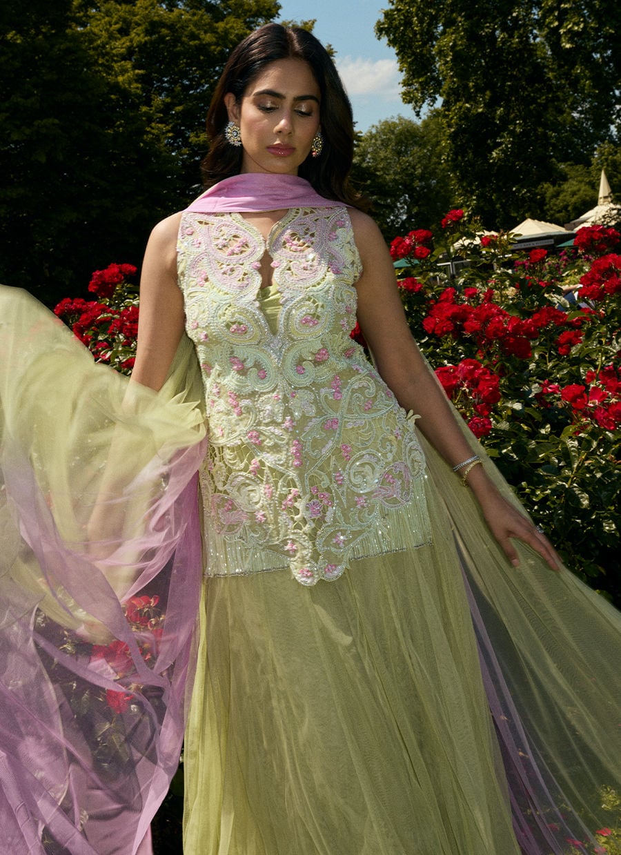 Danica Short Shirt With Lehenga | MALA DESTINATION WEDDING | FARAH TALIB AZIZ