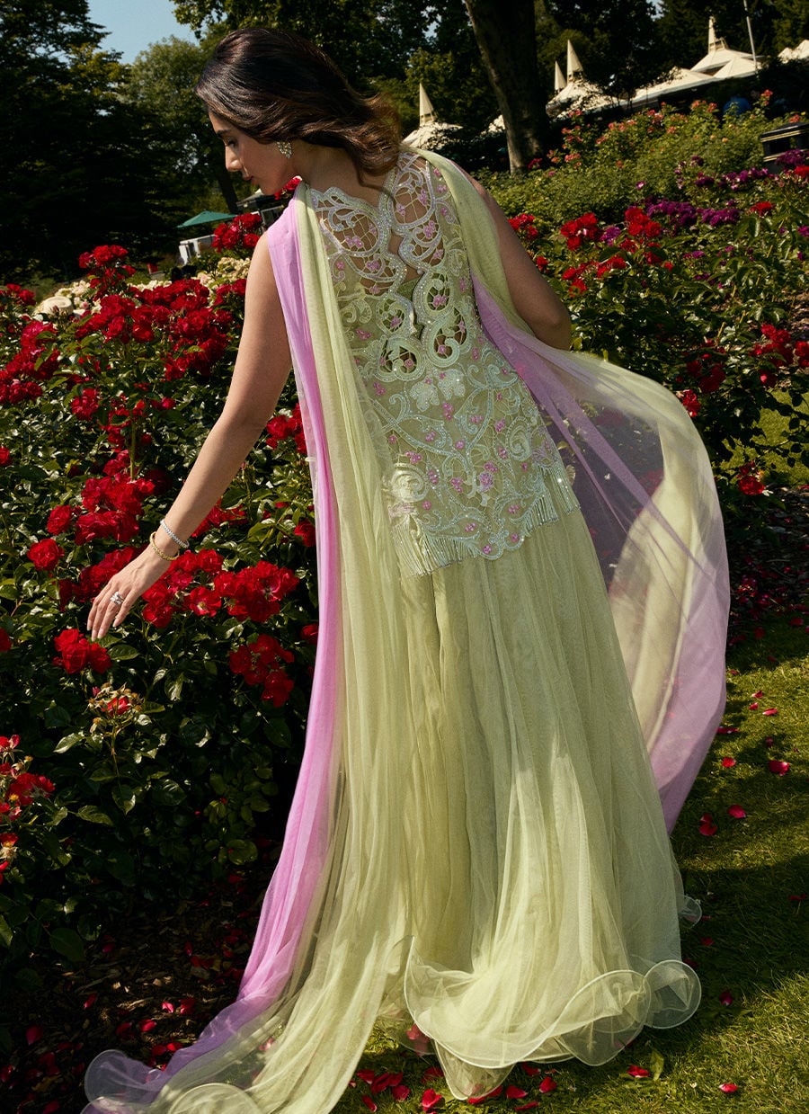 Danica Short Shirt With Lehenga | MALA DESTINATION WEDDING | FARAH TALIB AZIZ