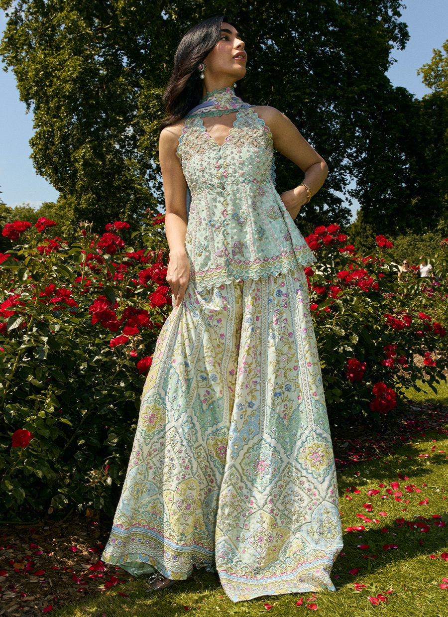 Jessy Peplum With Dhaka Pants | MALA DESTINATION WEDDING | FARAH TALIB AZIZ