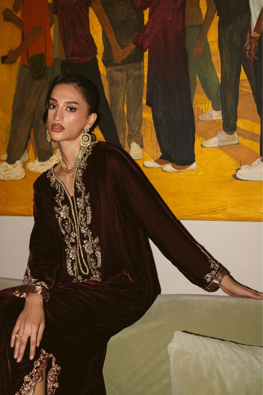 Gilded Plum Kaftan (D-06) | The Overture '26 | Ammara Khan