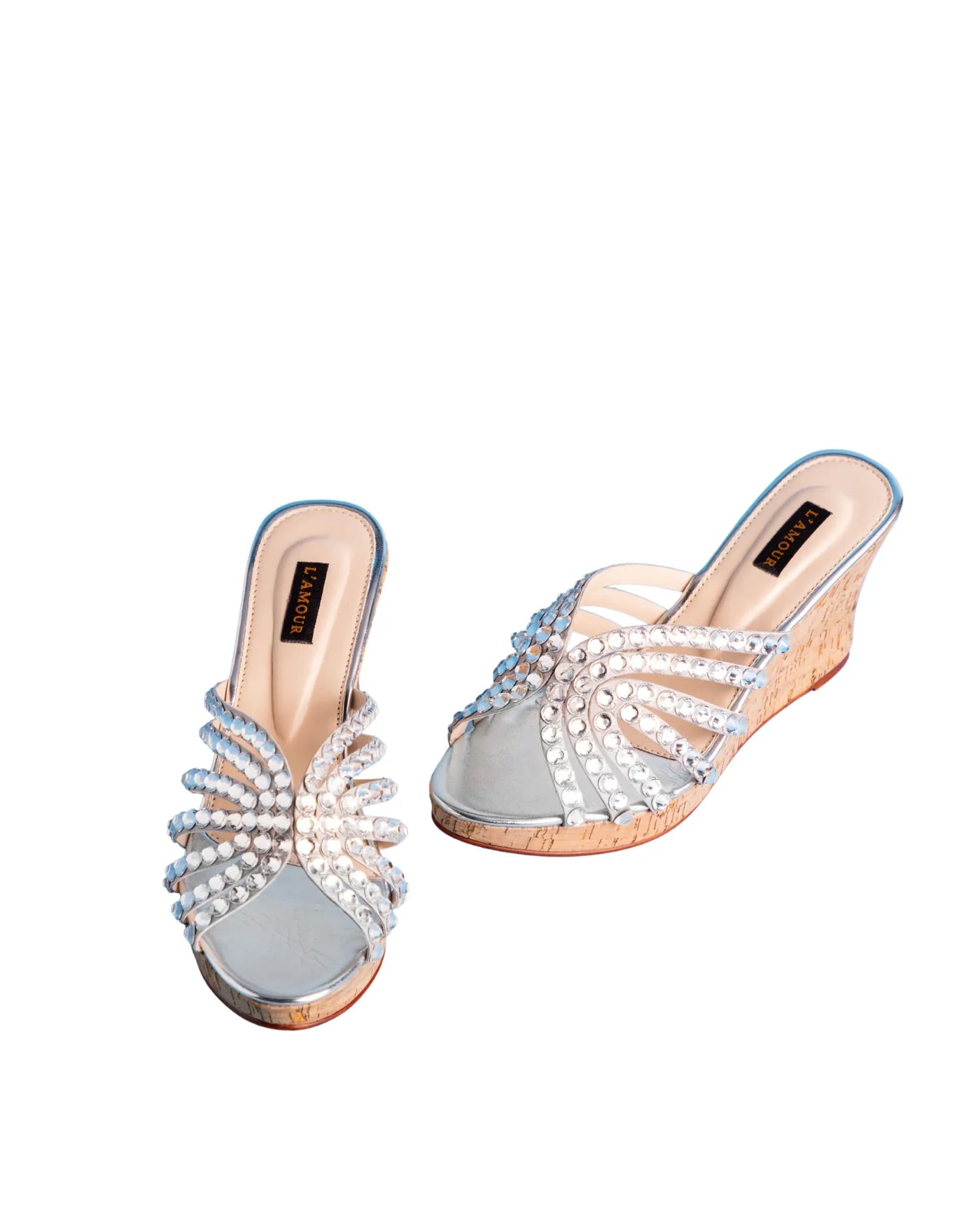 Zeenia Silver Wedges | L'AMOUR | FOOTWEAR