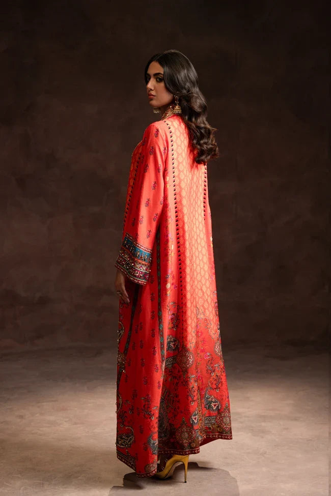 Festive Orange Kaftan (D-03) | Ronaq '26 | Ammara Khan