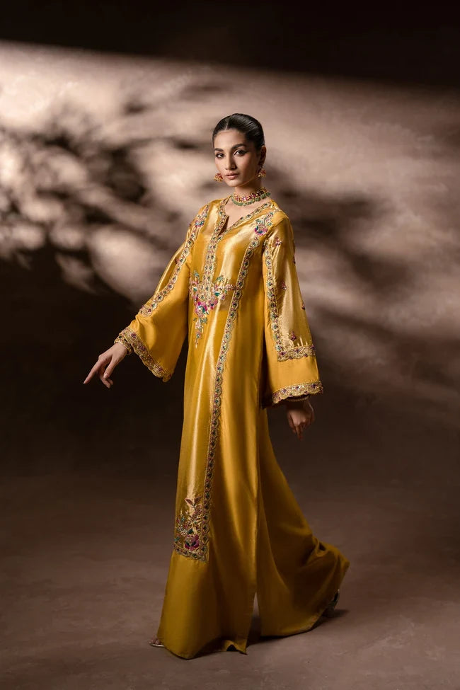 Golden Garden Kaftan Set (D-11) | Flo II '26 | Ammara Khan