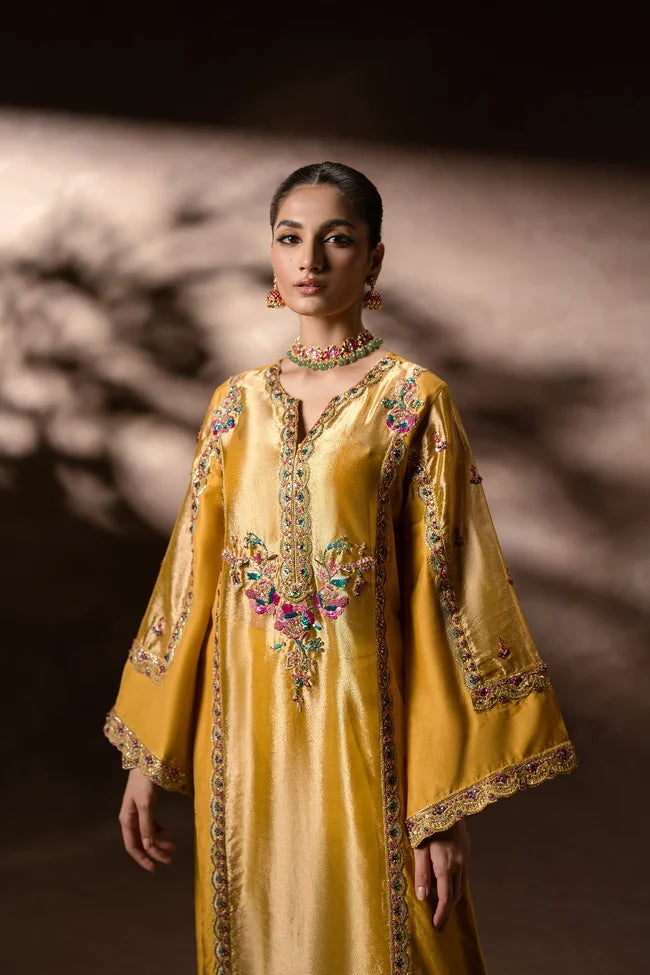 Golden Garden Kaftan Set (D-11) | Flo II '26 | Ammara Khan
