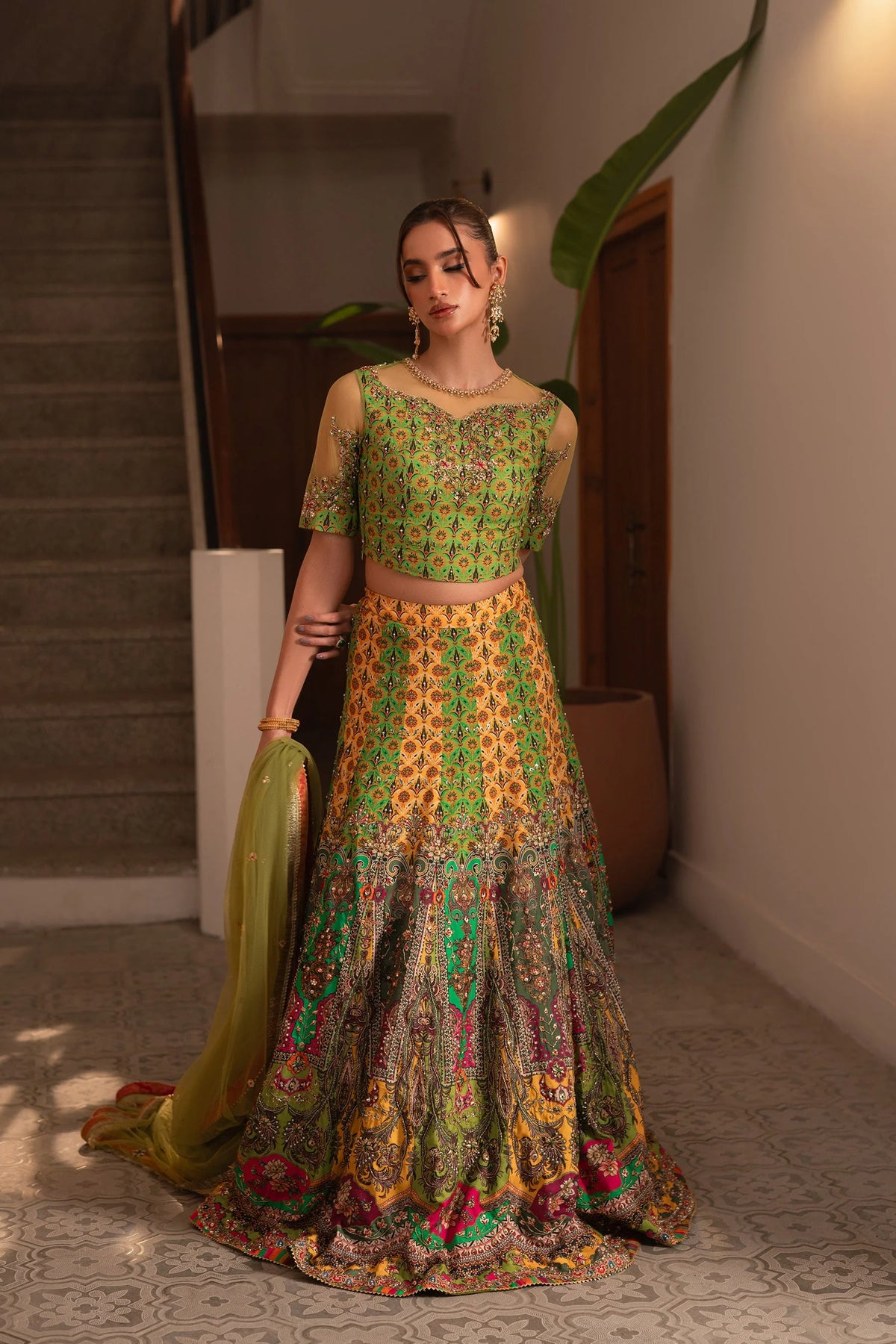 Multi Kali Lehnga Choli (D-06) | Ronaq'25 | Ammara Khan