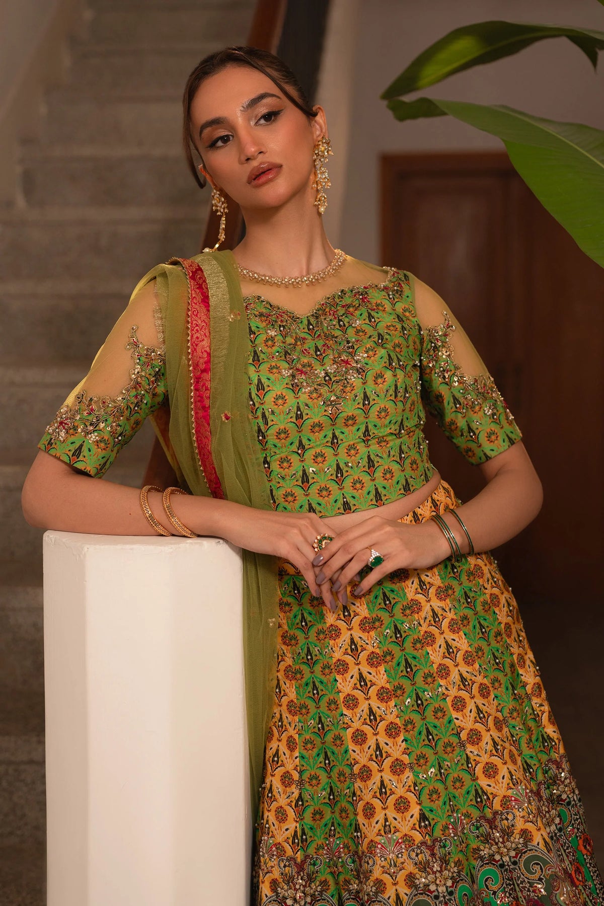 Multi Kali Lehnga Choli (D-06) | Ronaq'25 | Ammara Khan