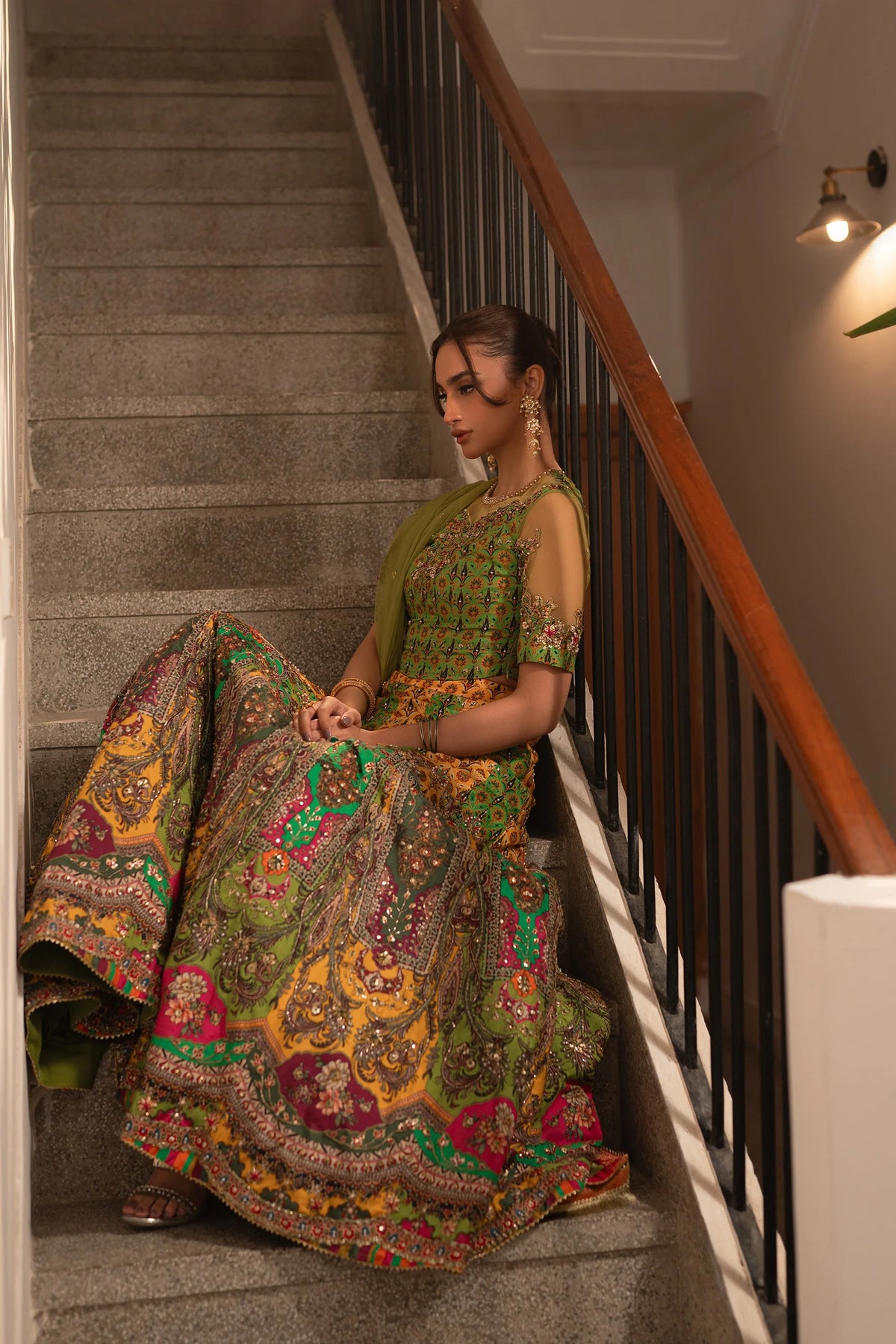 Multi Kali Lehnga Choli (D-06) | Ronaq'25 | Ammara Khan