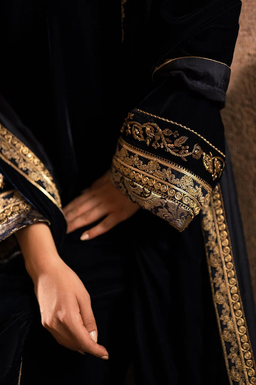 Navy Magic Velvet Shawl Set (D-09) | Rendezvous '24 | Ammara Khan