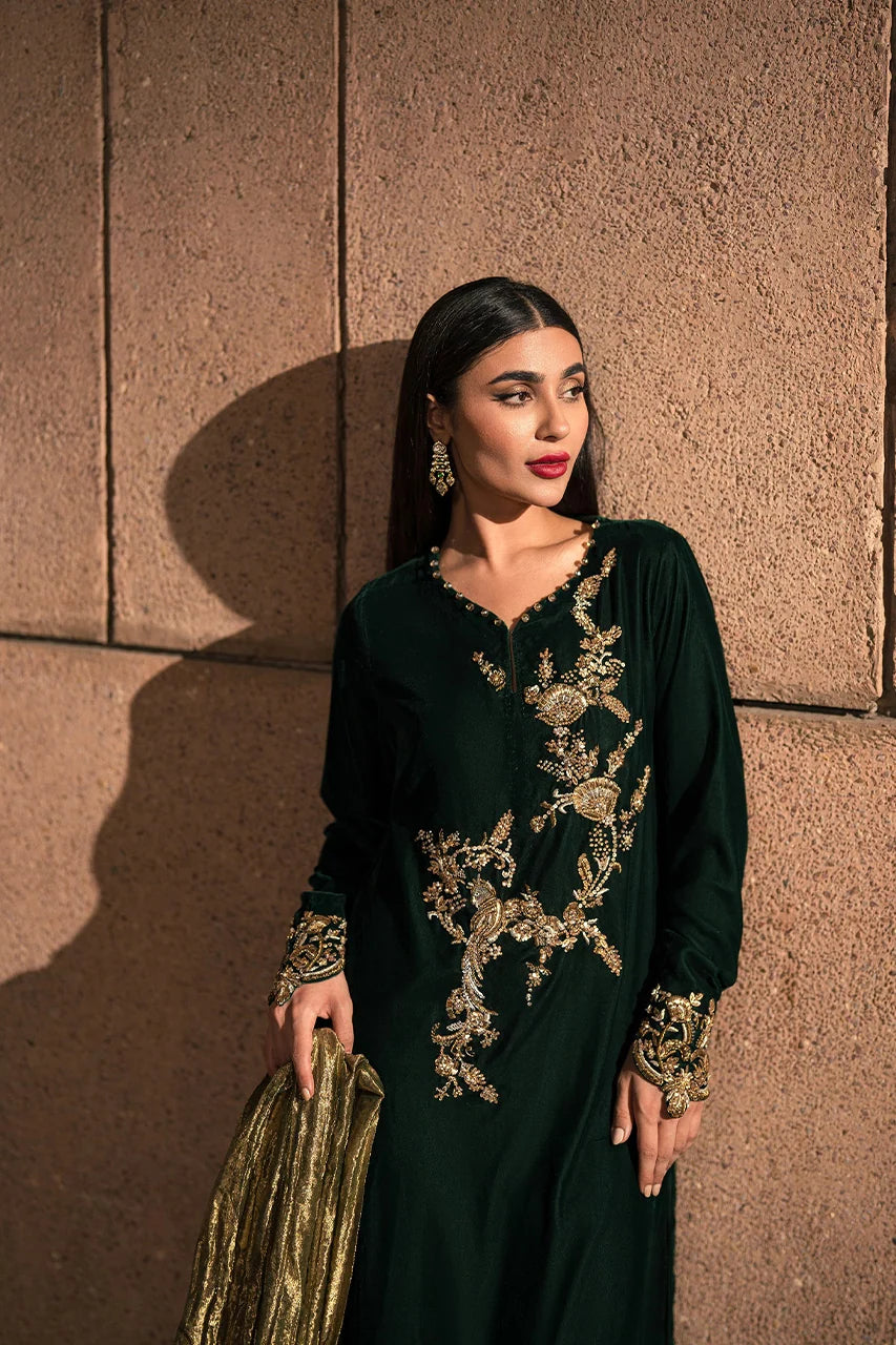 Emerald Jewel of the East Velvet Set (D-04) | Rendezvous '24 | Ammara Khan