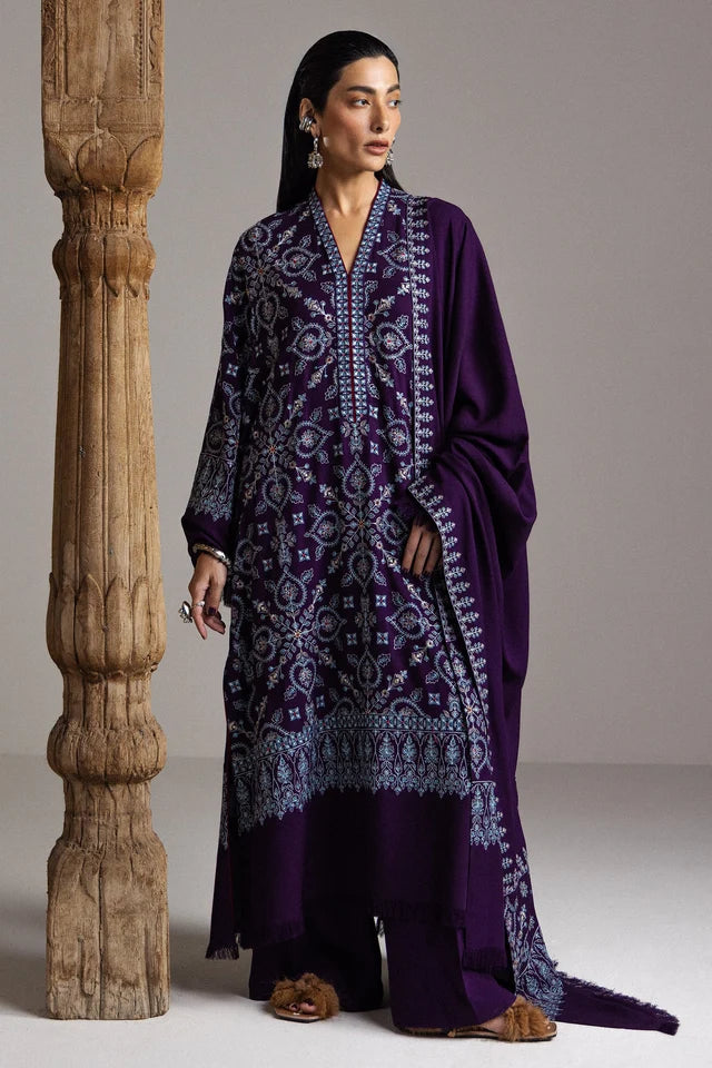 BANAFSHA-D10 | WINTER UNSTITCHED SARAAB | ZARA SHAHJAHAN