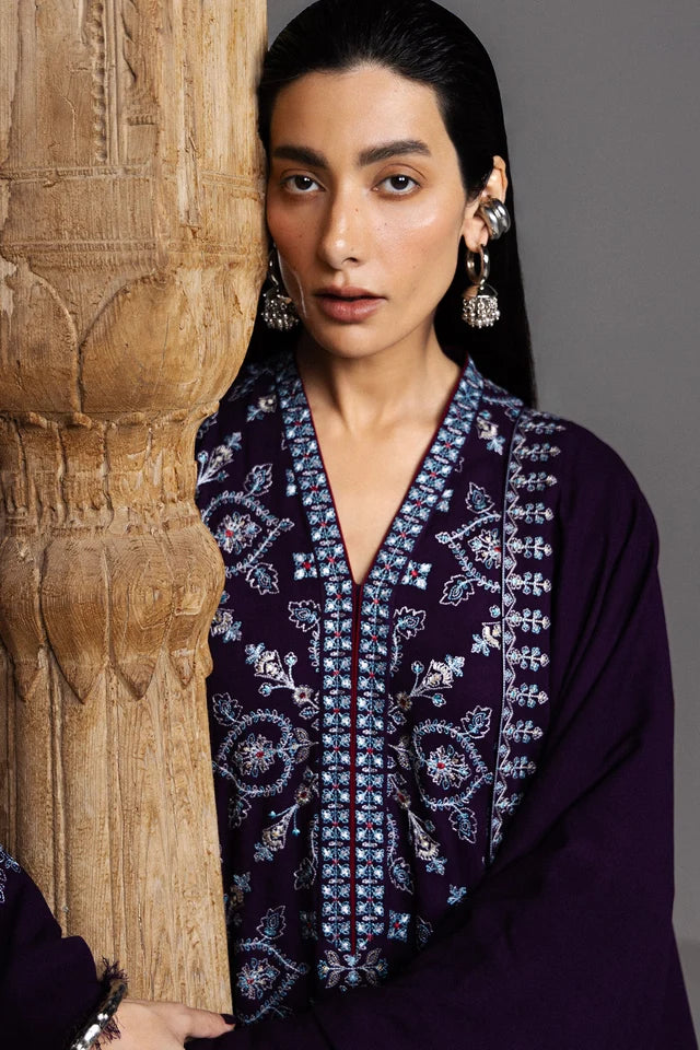 BANAFSHA-D10 | WINTER UNSTITCHED SARAAB | ZARA SHAHJAHAN