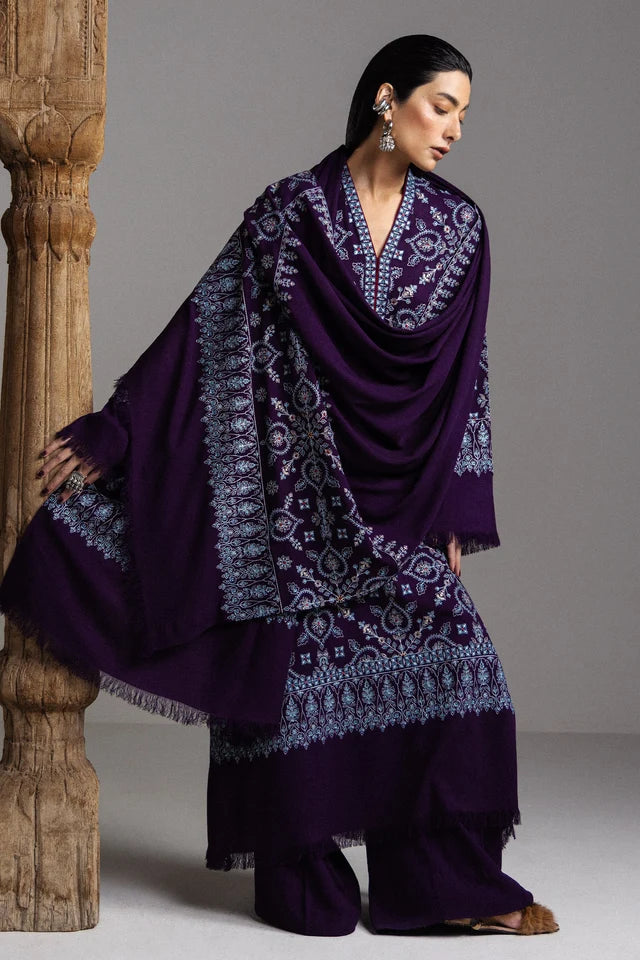 BANAFSHA-D10 | WINTER UNSTITCHED SARAAB | ZARA SHAHJAHAN