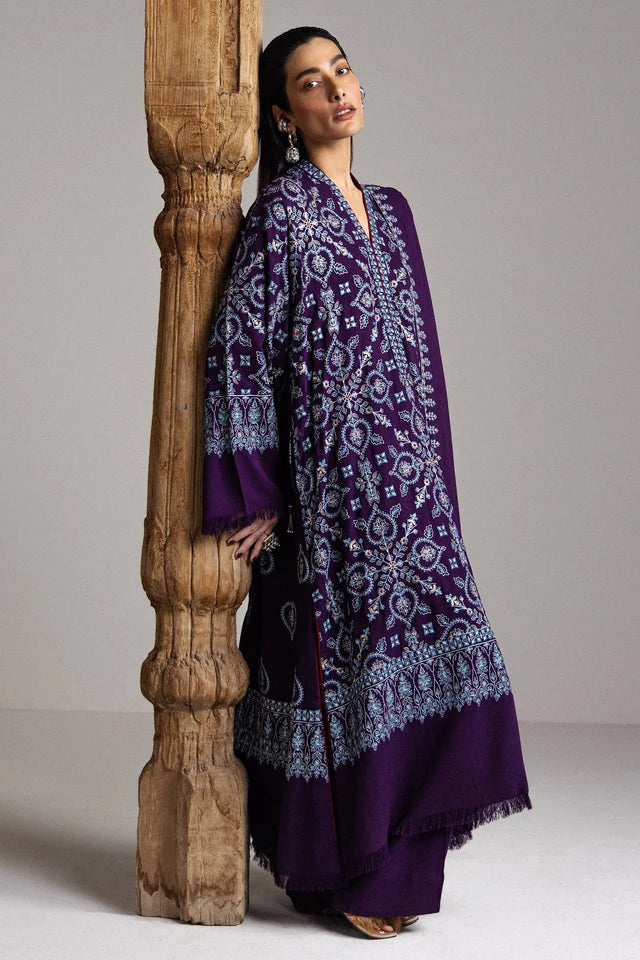 BANAFSHA-D10 | WINTER UNSTITCHED SARAAB | ZARA SHAHJAHAN