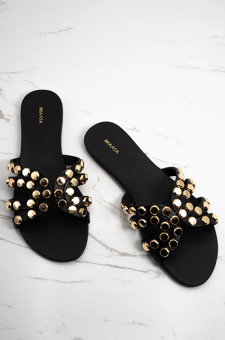 Zee Studs 3.0 - Black | New Arrivals | Miaasa | Footwear