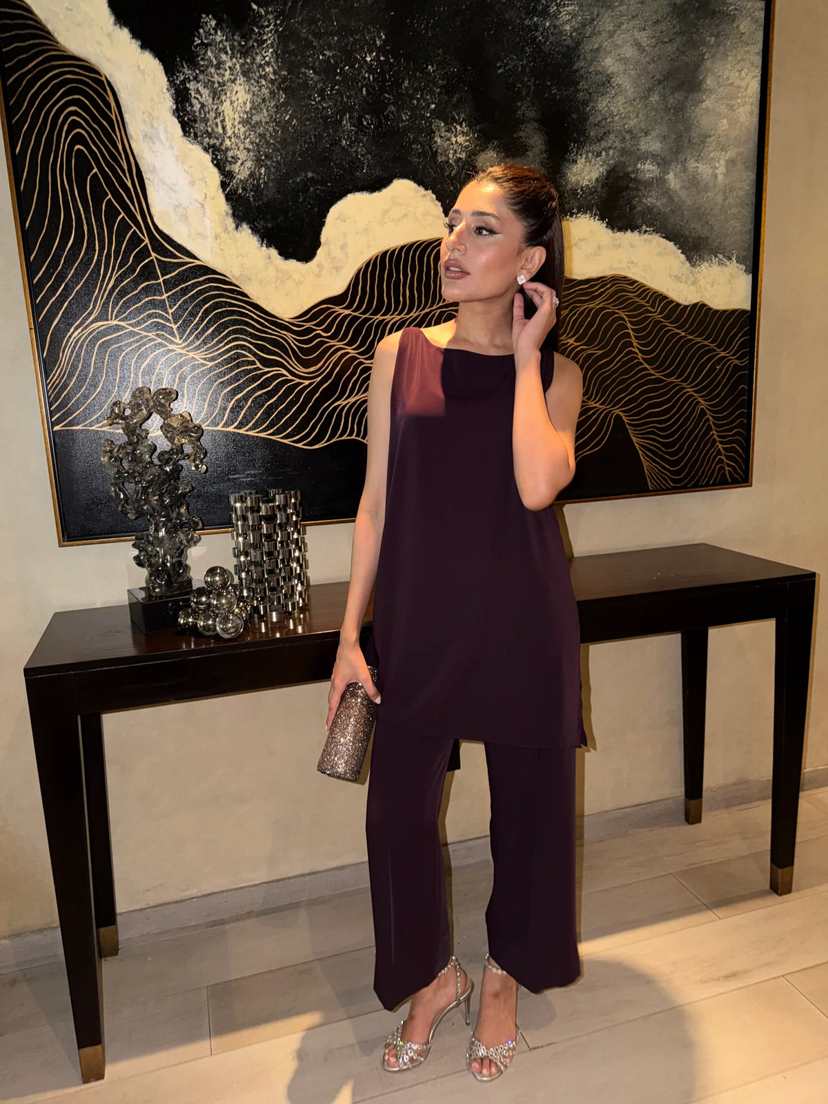 PLUM VELVET CAPE SET | NEW IN | SAK ATELIER