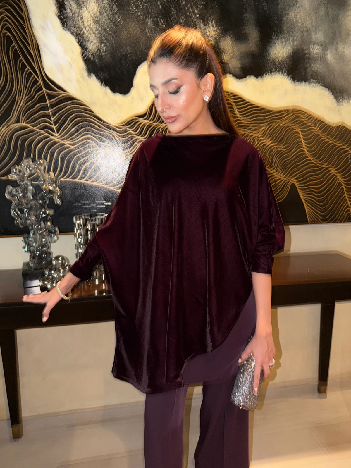 PLUM VELVET CAPE SET | NEW IN | SAK ATELIER