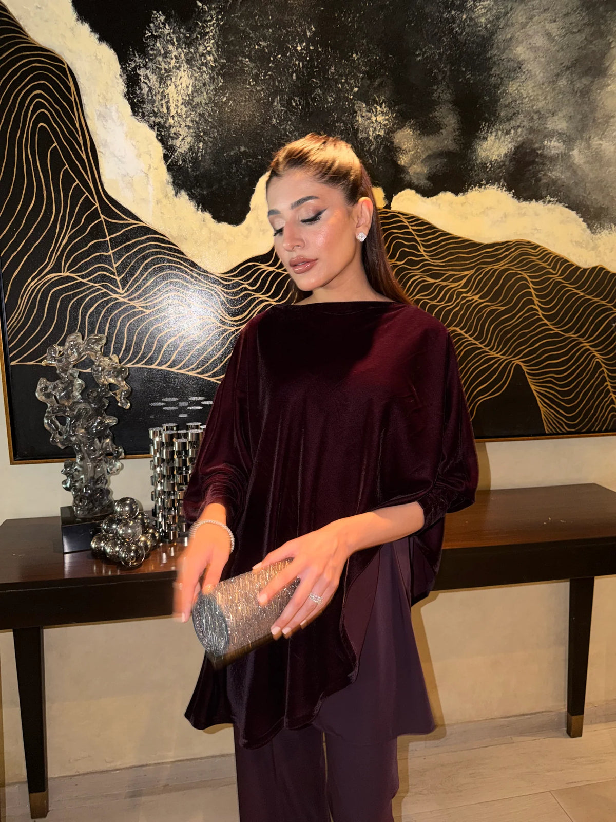 PLUM VELVET CAPE SET | NEW IN | SAK ATELIER