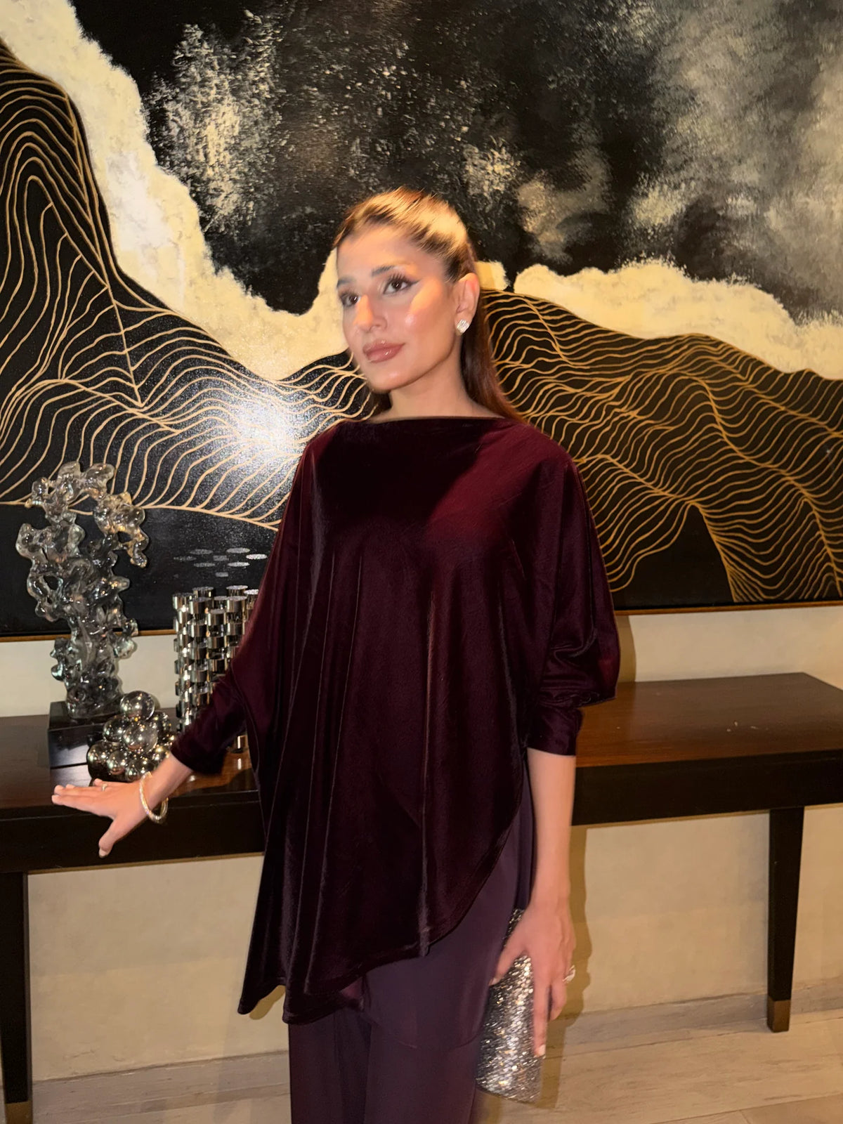 PLUM VELVET CAPE SET | NEW IN | SAK ATELIER