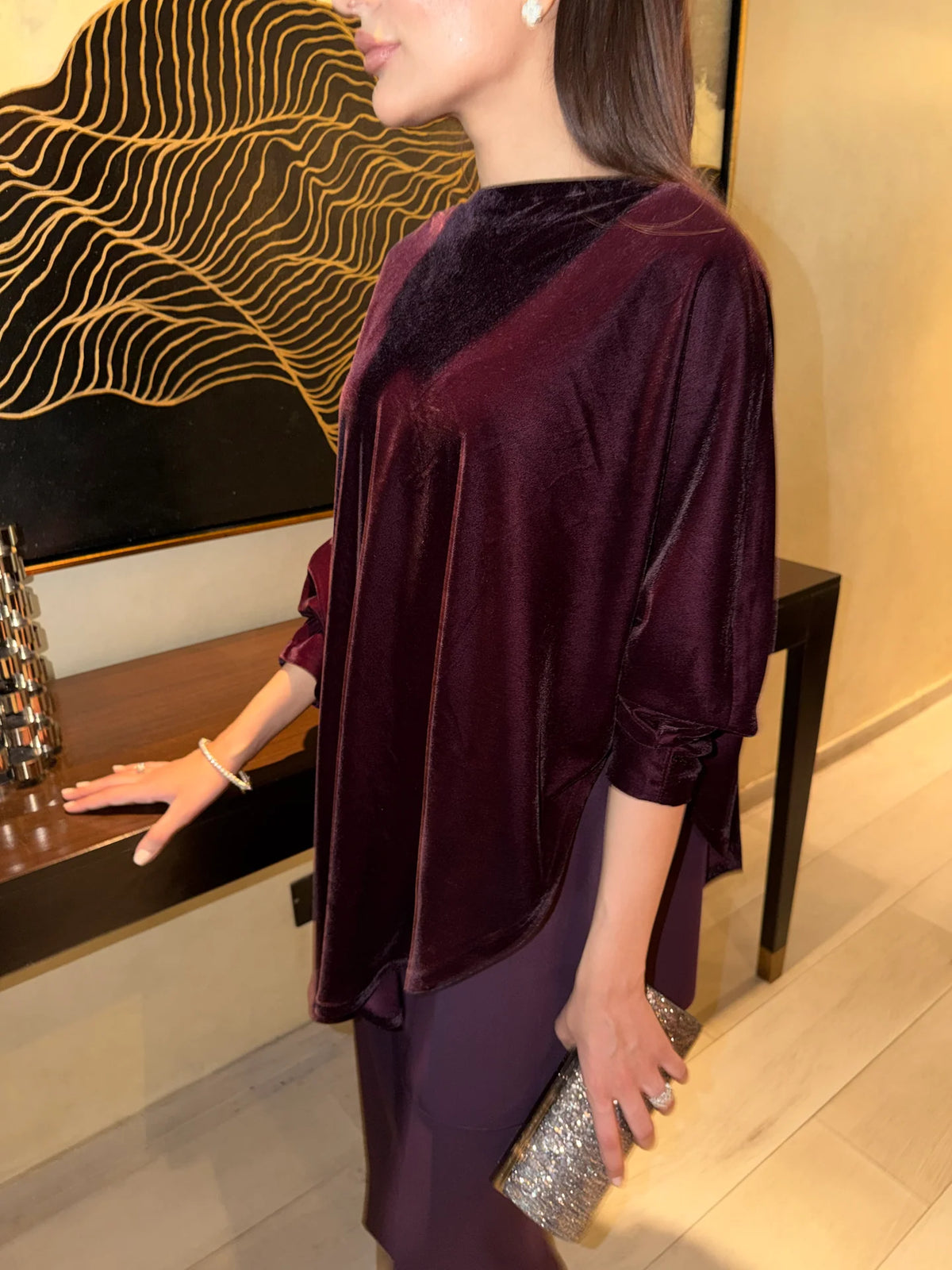 PLUM VELVET CAPE SET | NEW IN | SAK ATELIER