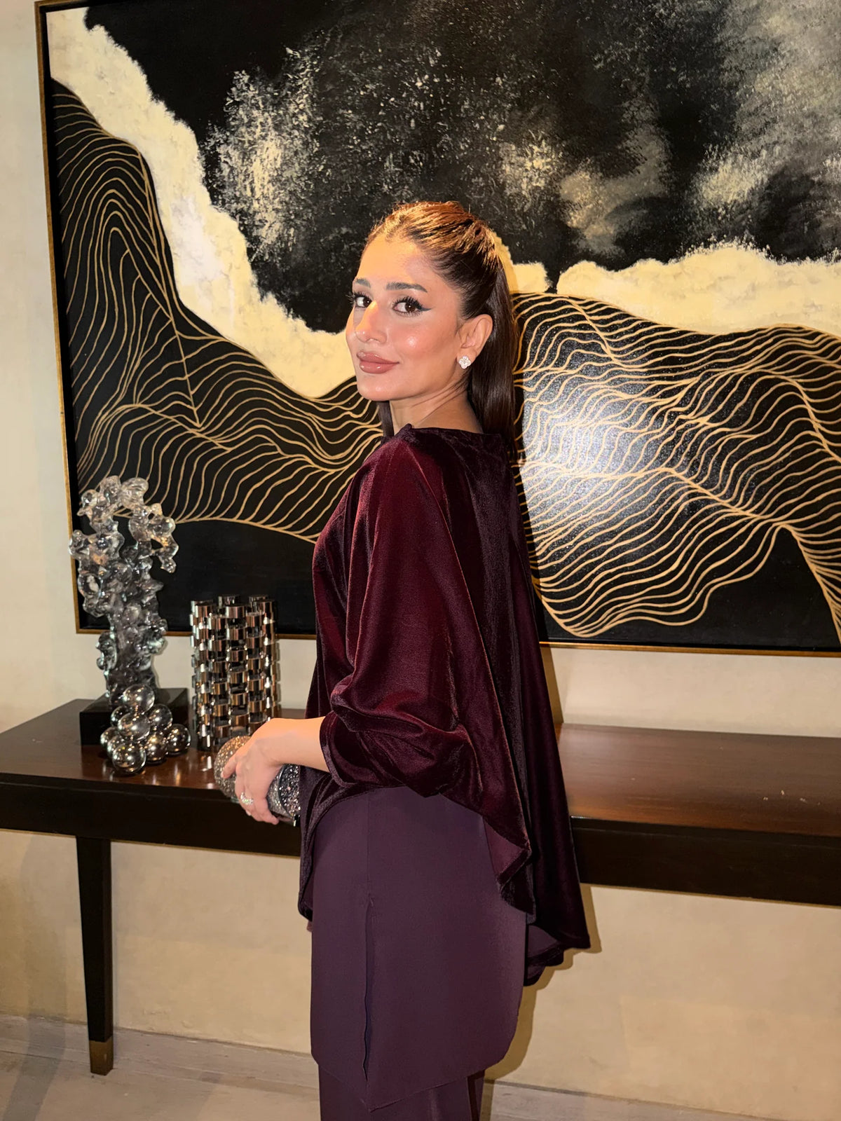 PLUM VELVET CAPE SET | NEW IN | SAK ATELIER