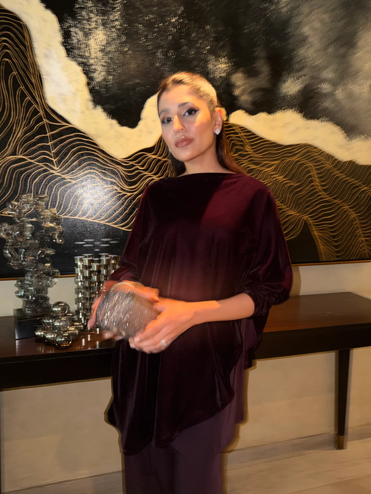 PLUM VELVET CAPE SET | NEW IN | SAK ATELIER