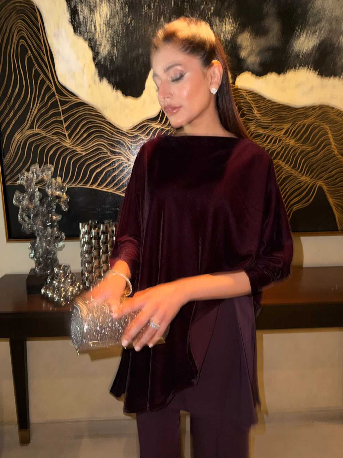 PLUM VELVET CAPE SET | NEW IN | SAK ATELIER