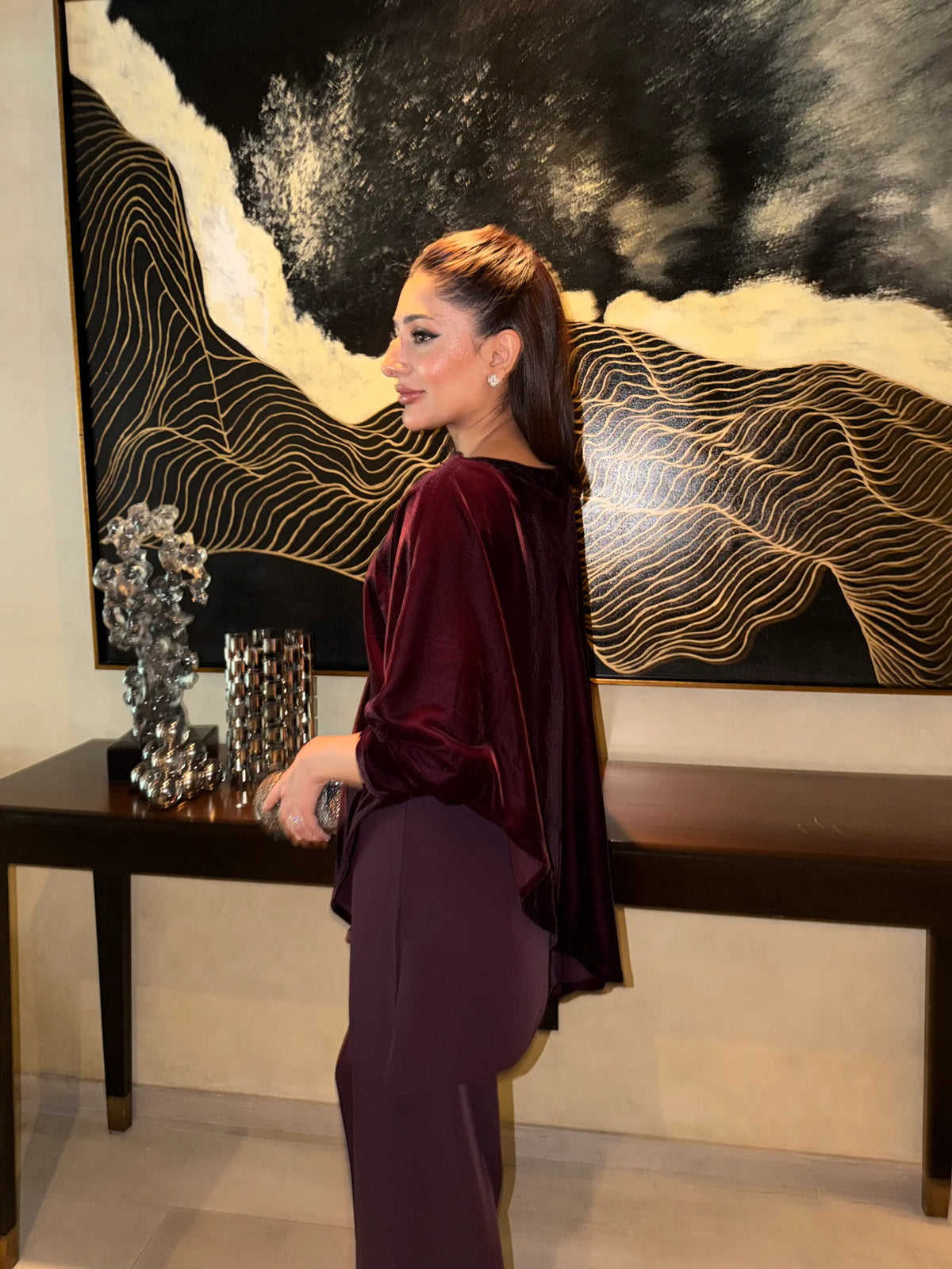 PLUM VELVET CAPE SET | NEW IN | SAK ATELIER