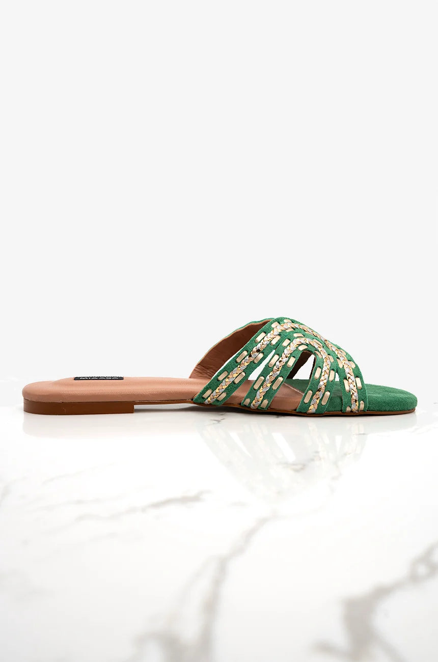 Whipstitch Zee - Green | Miaasa | Footwear
