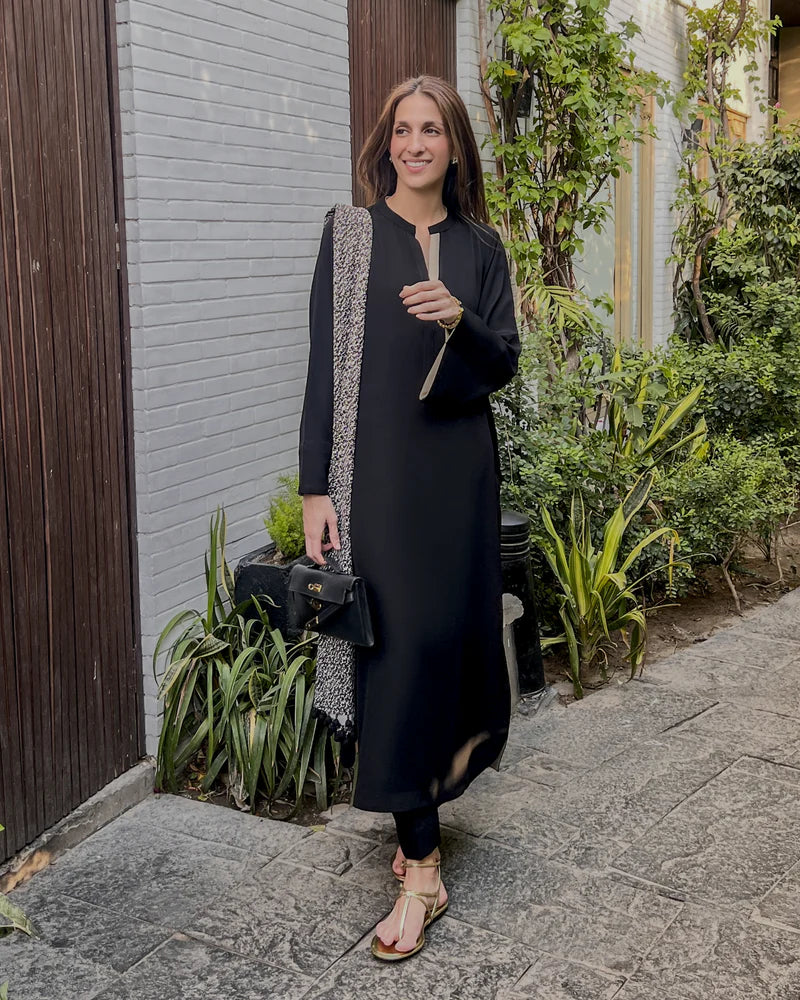 Black Twill Two-Tone Set | LIRA