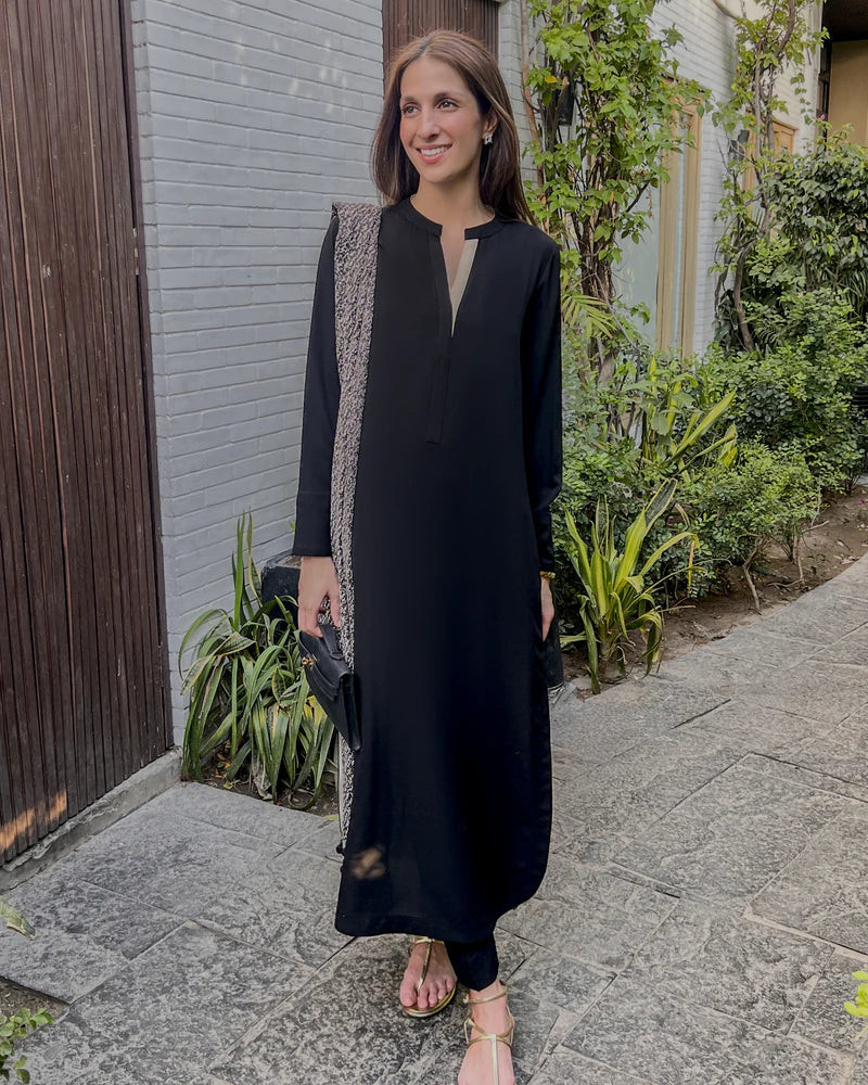Black Twill Two-Tone Set | LIRA