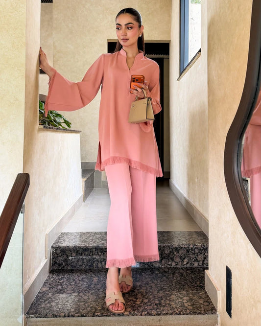 Dusty Rose Fringe Set | New Arrivals | LIRA
