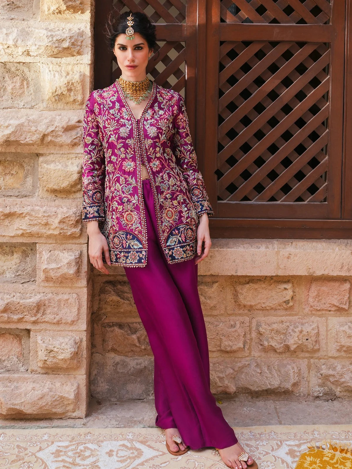BELTED JACKET & PANTS | DEMI COUTURE | MISHA LAKHANI