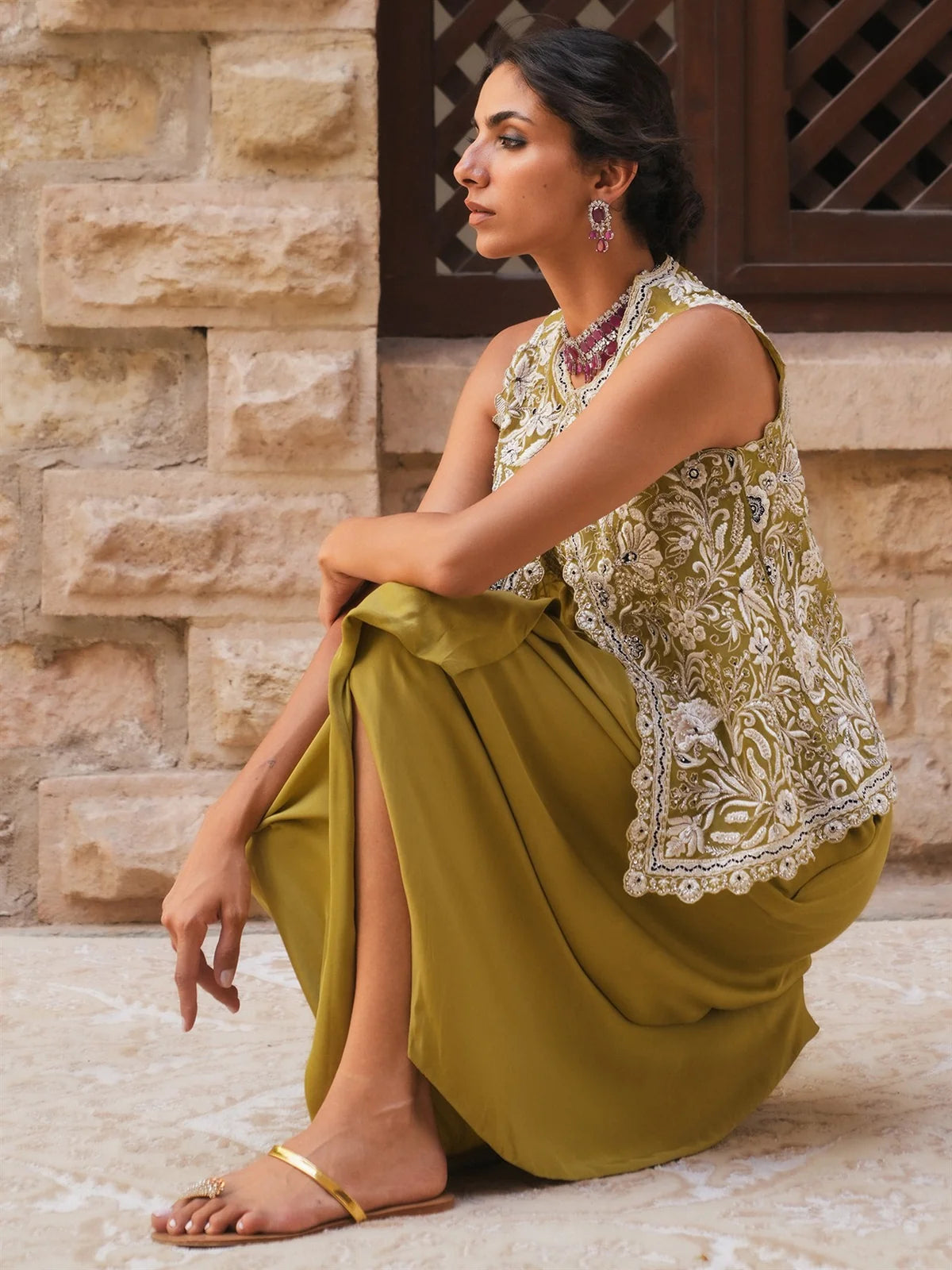 KOTI, BLOUSE & NIKHAR SKIRT | DEMI COUTURE | MISHA LAKHANI