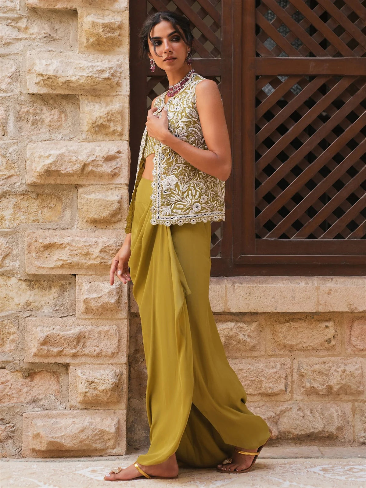 KOTI, BLOUSE & NIKHAR SKIRT | DEMI COUTURE | MISHA LAKHANI