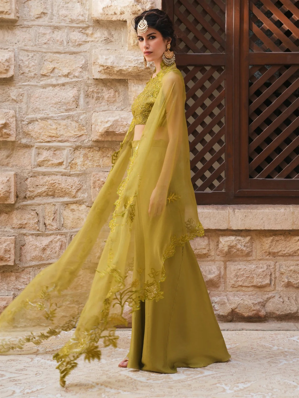 OFF SHOULDER BLOUSE, LOLITA SKIRT & DUPATTA | DEMI COUTURE | MISHA LAKHANI