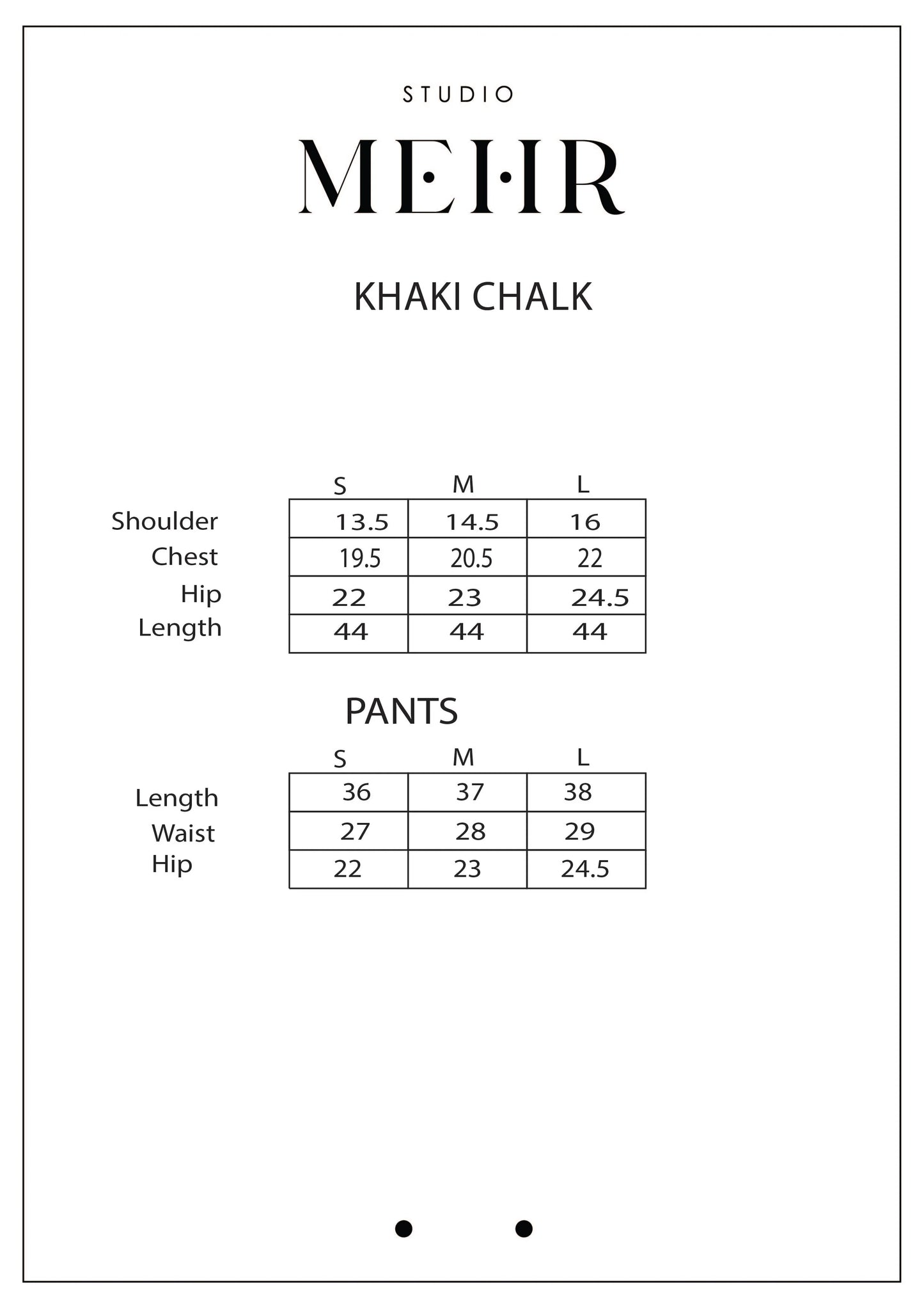KHAKI CHALK MATCHING SET | Studio Mehr