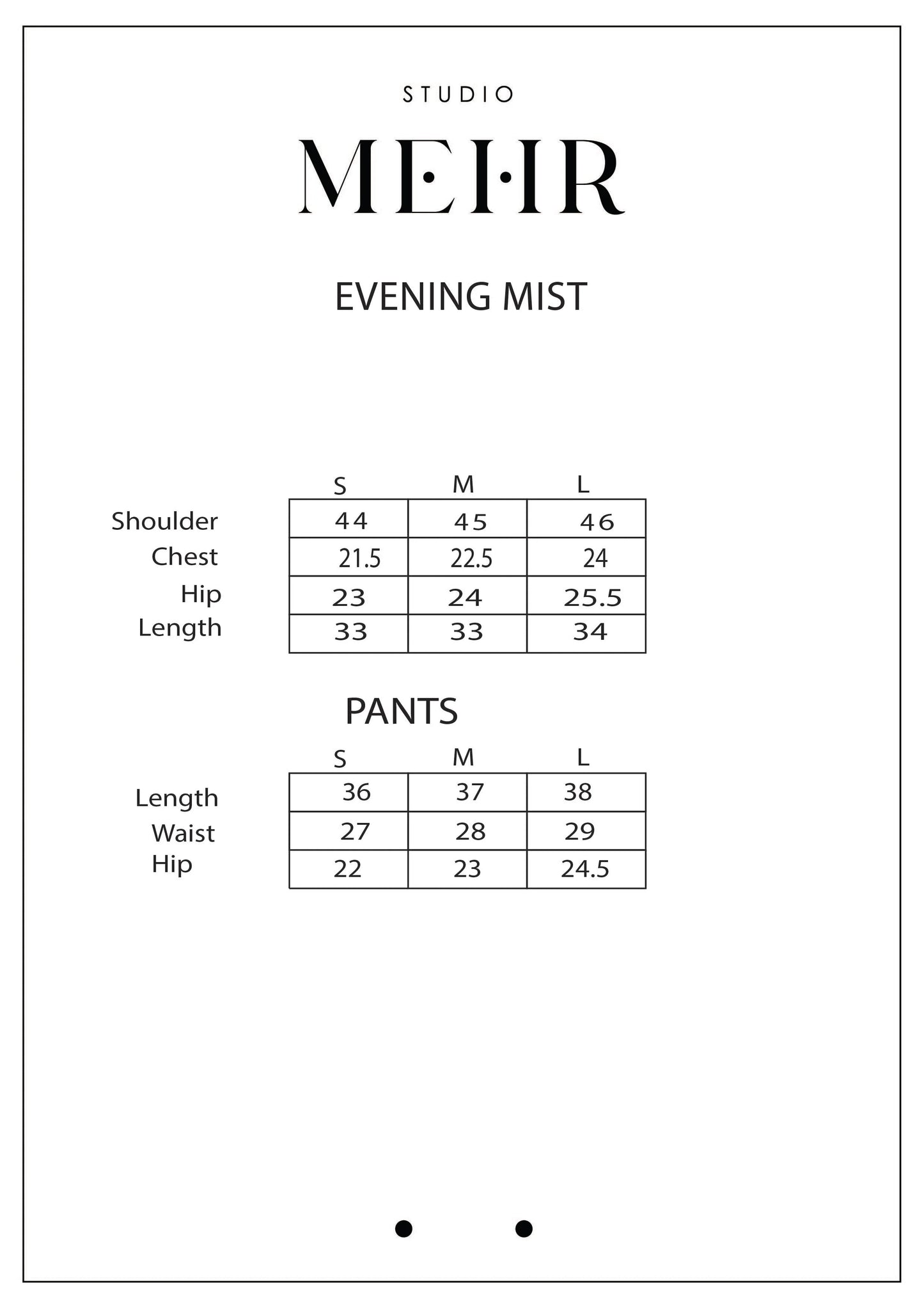 EVENING MIST MATCHING SET | Studio Mehr