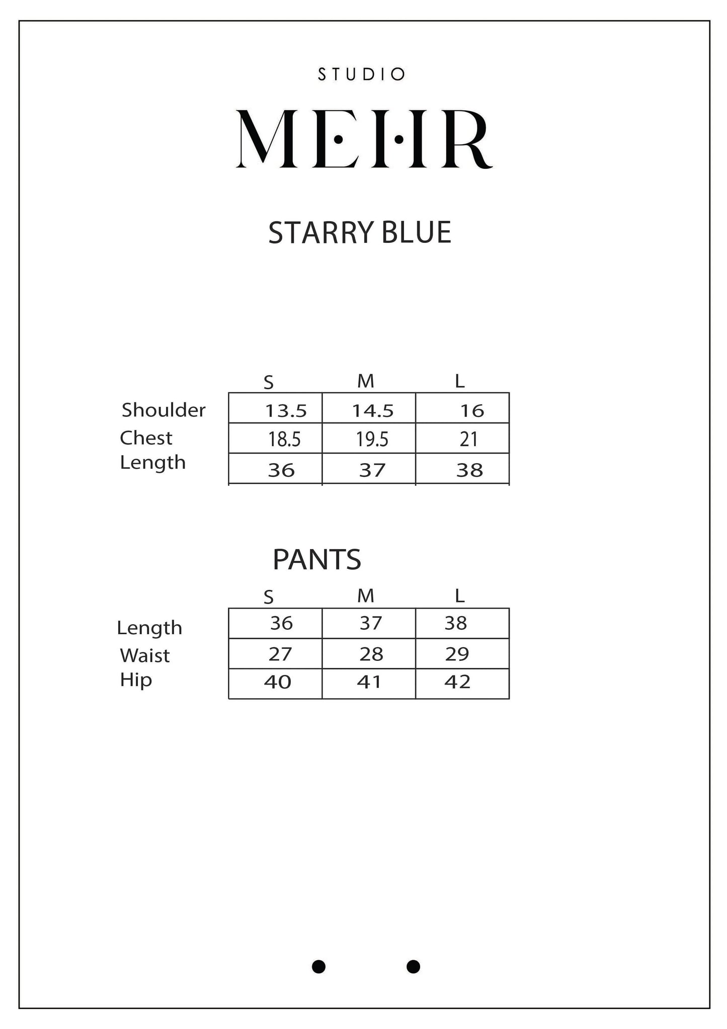 STARRY BLUE MATCHING SET | Studio Mehr