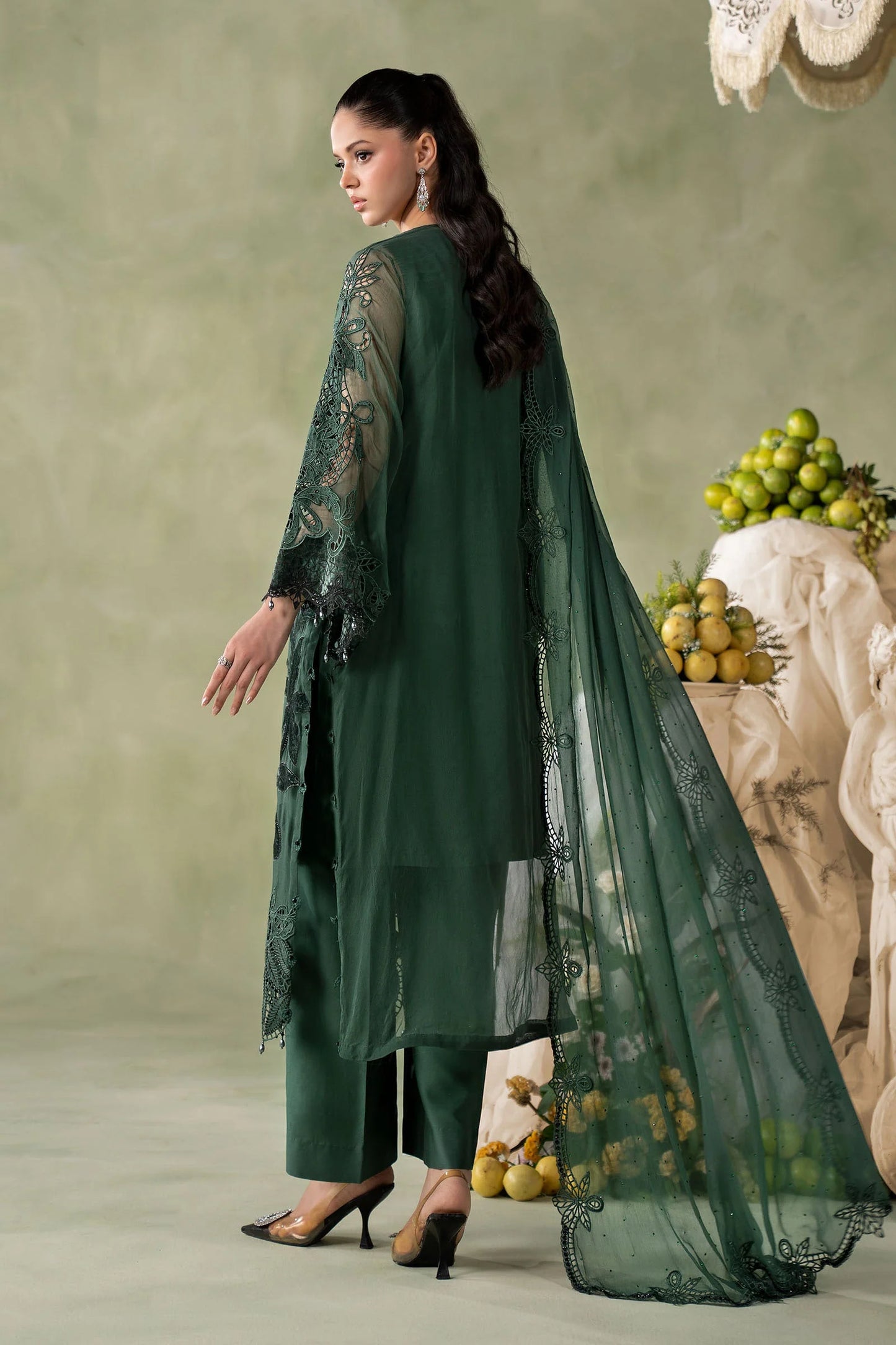 MCS-26-207-Pine Green | Stitched Chiffon Collection ‘26 | MARIA.B