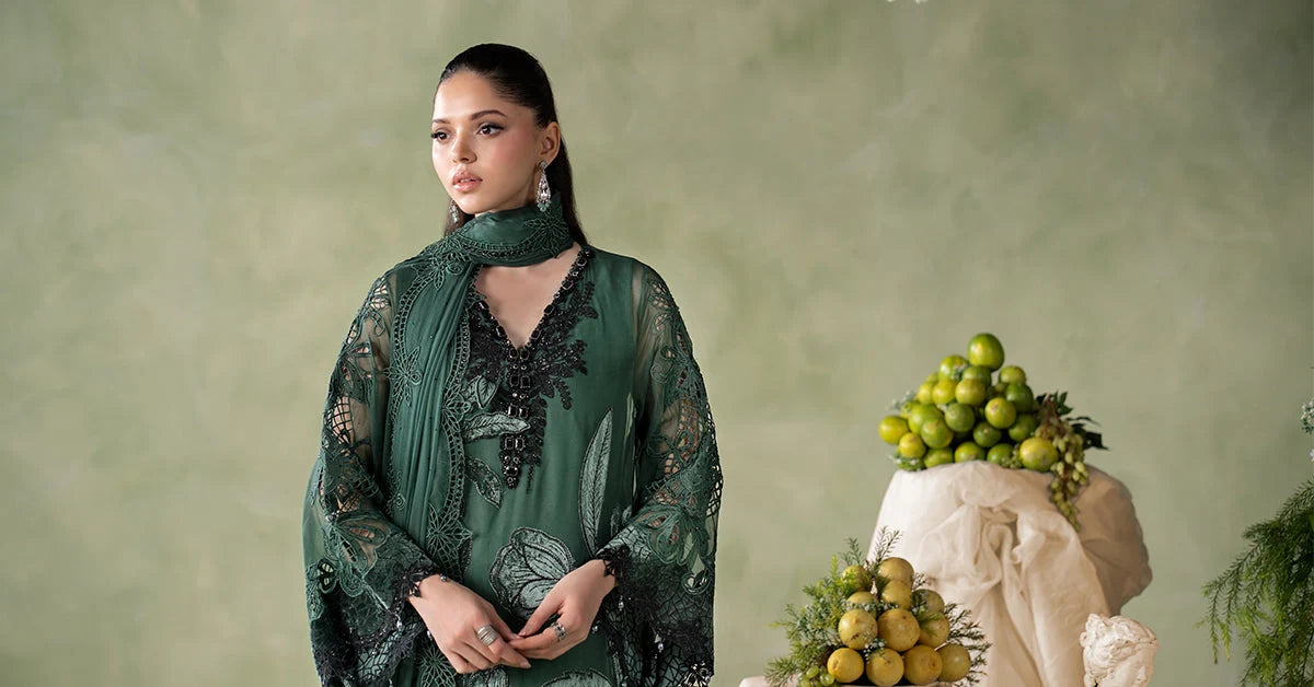 MCS-26-207-Pine Green | Stitched Chiffon Collection ‘26 | MARIA.B