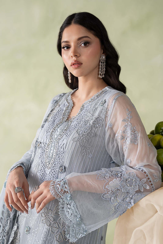 MCS-26-206-Muted Blue | Stitched Chiffon Collection ‘26 | MARIA.B