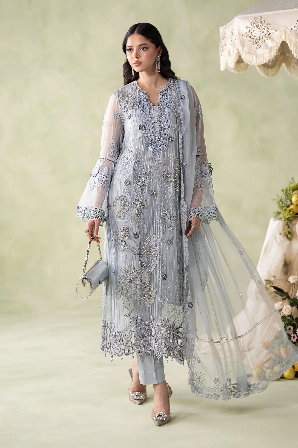 MCS-26-206-Muted Blue | Stitched Chiffon Collection ‘26 | MARIA.B