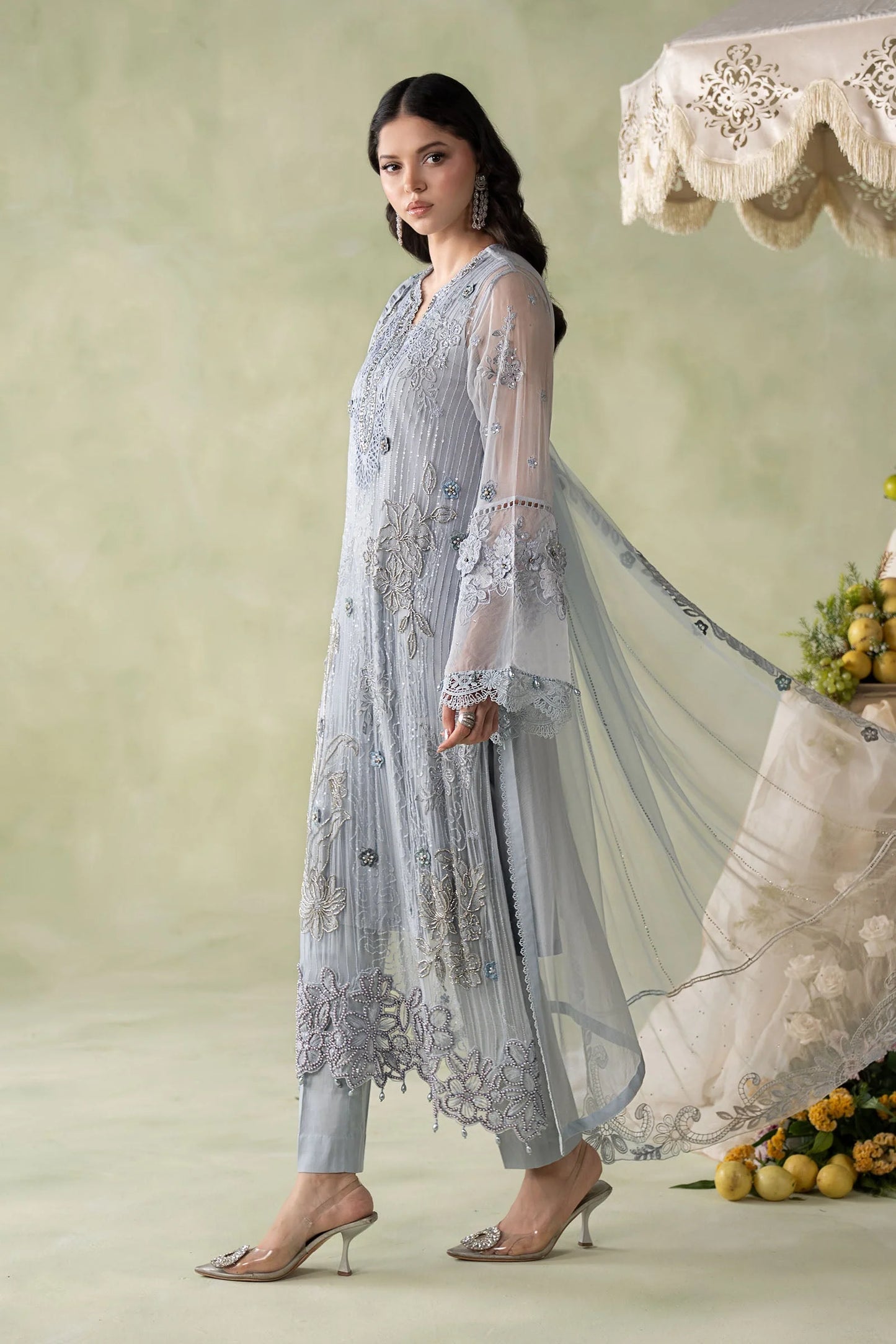 MCS-26-206-Muted Blue | Stitched Chiffon Collection ‘26 | MARIA.B