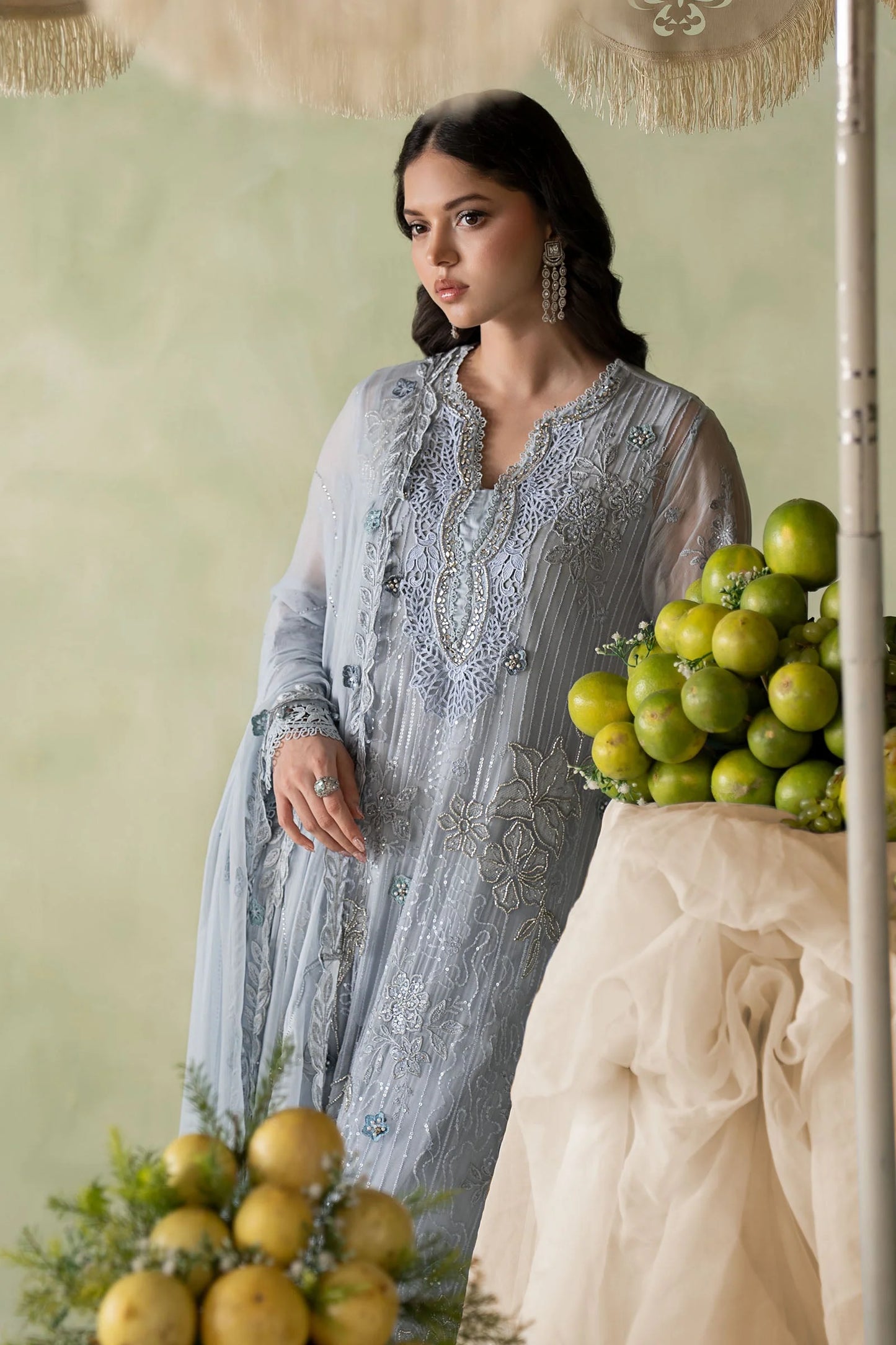 MCS-26-206-Muted Blue | Stitched Chiffon Collection ‘26 | MARIA.B