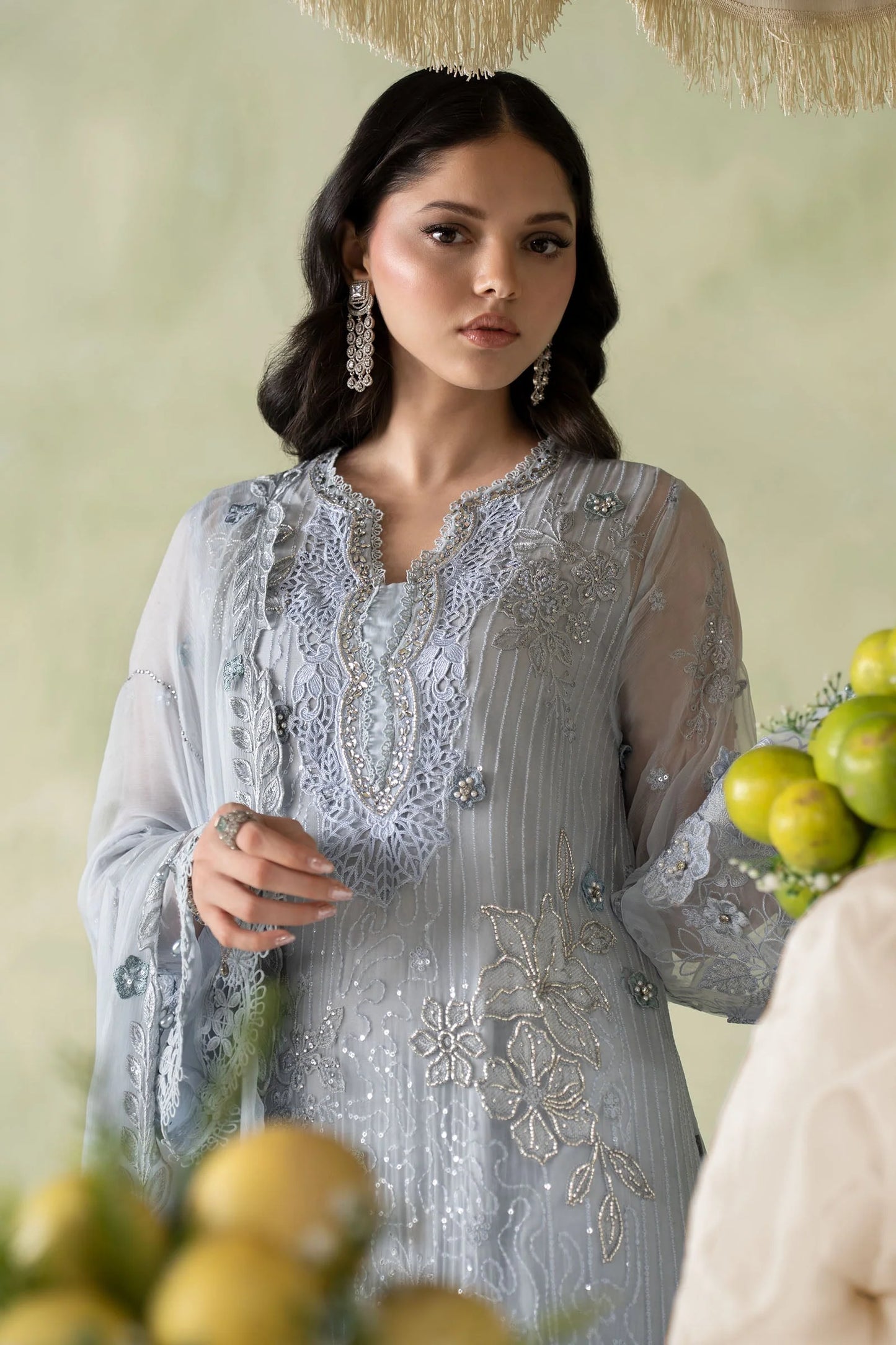 MCS-26-206-Muted Blue | Stitched Chiffon Collection ‘26 | MARIA.B