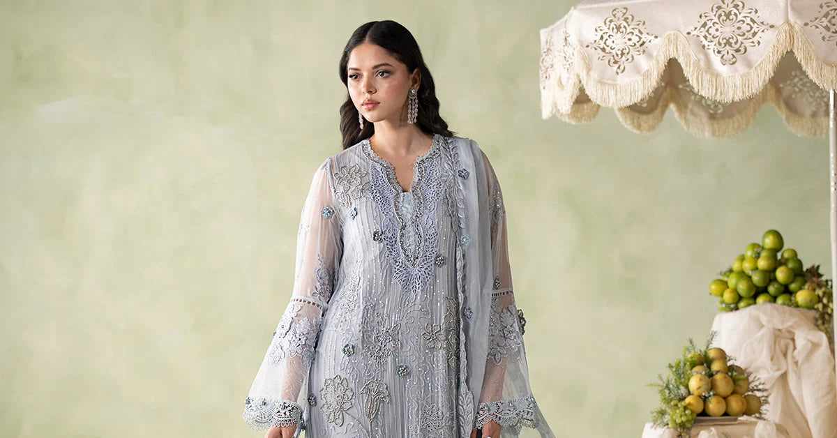 MCS-26-206-Muted Blue | Stitched Chiffon Collection ‘26 | MARIA.B