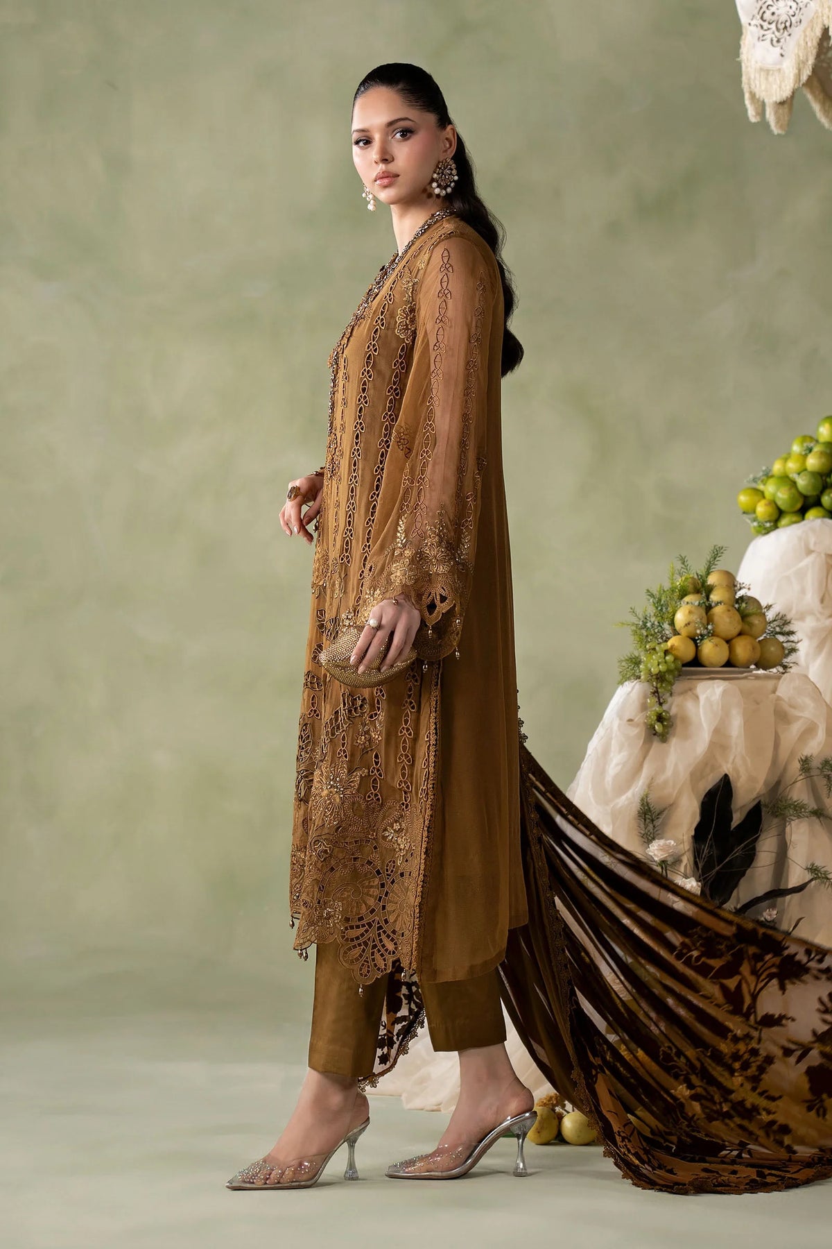MCS-26-205-Mustard | Stitched Chiffon Collection ‘26 | MARIA.B
