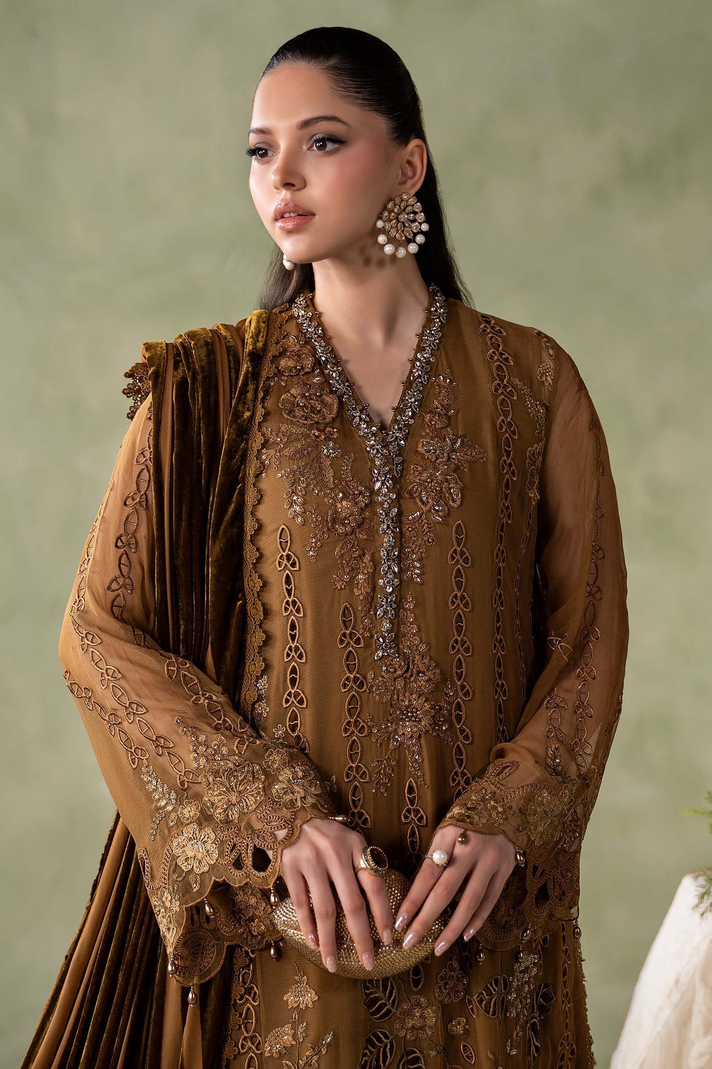 MCS-26-205-Mustard | Stitched Chiffon Collection ‘26 | MARIA.B