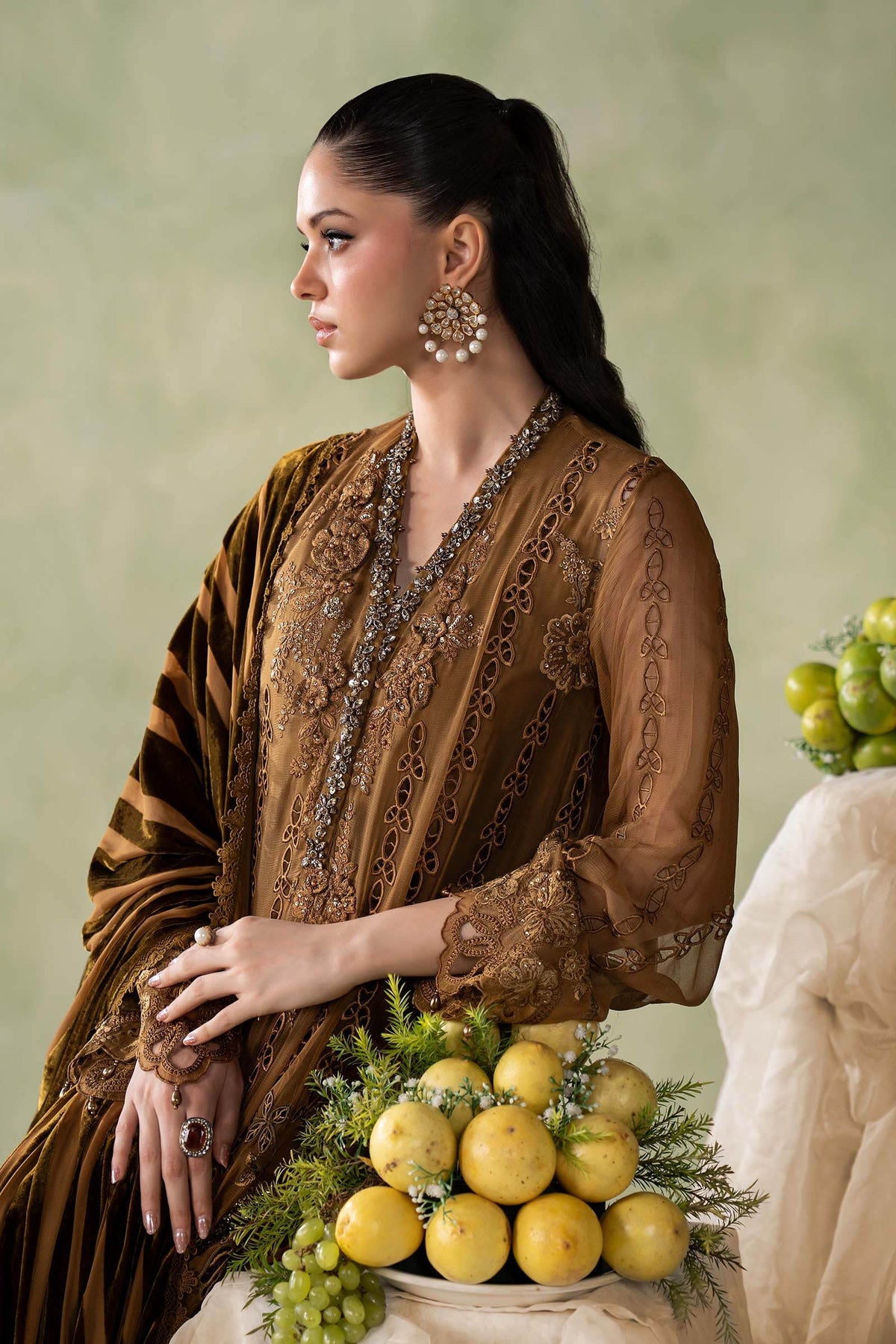 MCS-26-205-Mustard | Stitched Chiffon Collection ‘26 | MARIA.B